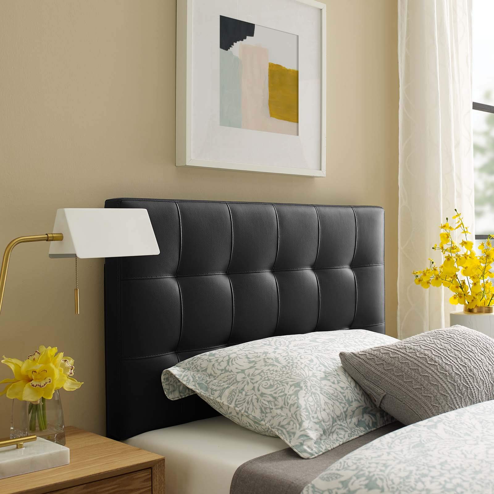 Modway Lily Tufted Faux Leather Twin Headboard