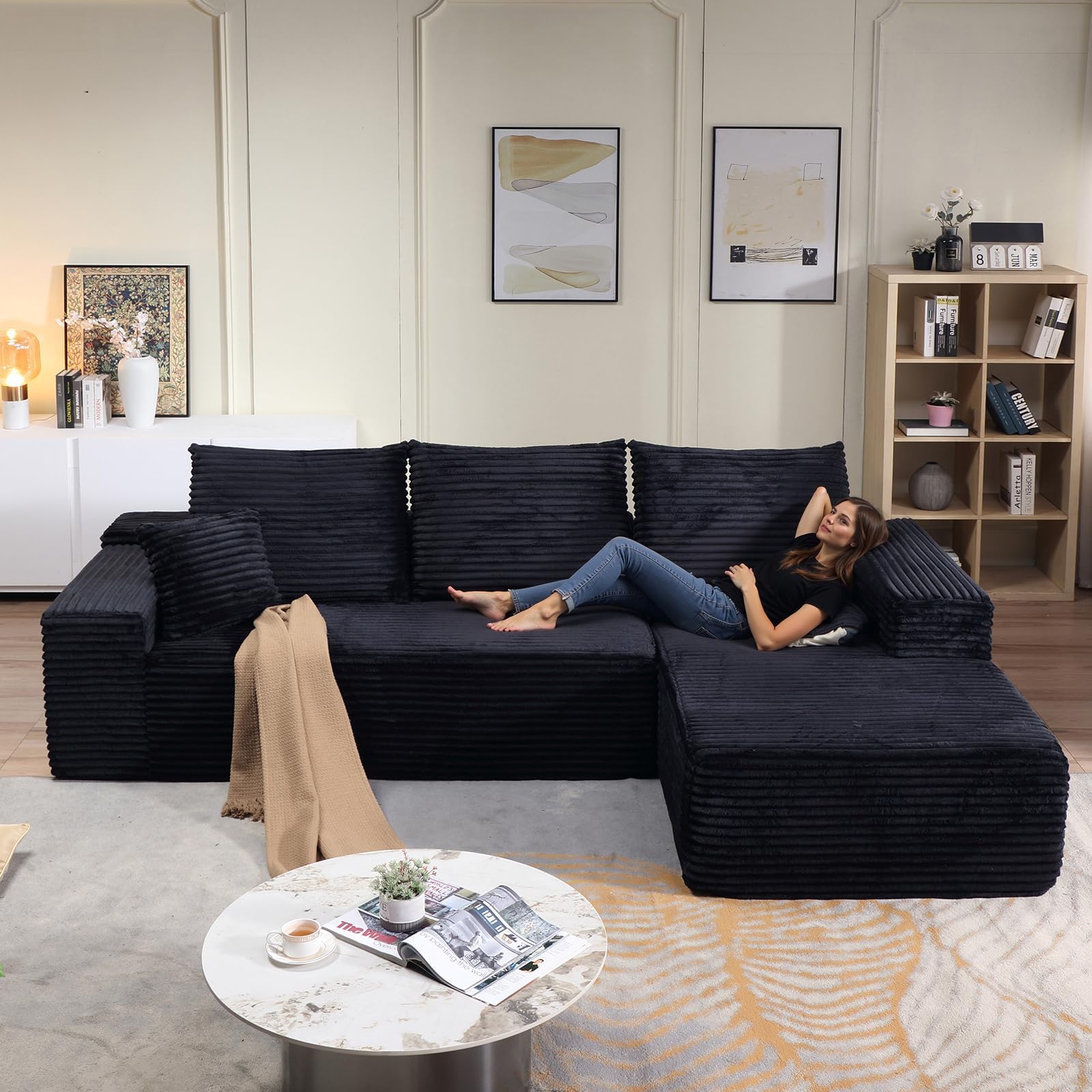 Boneless Corduroy Modular Sectional