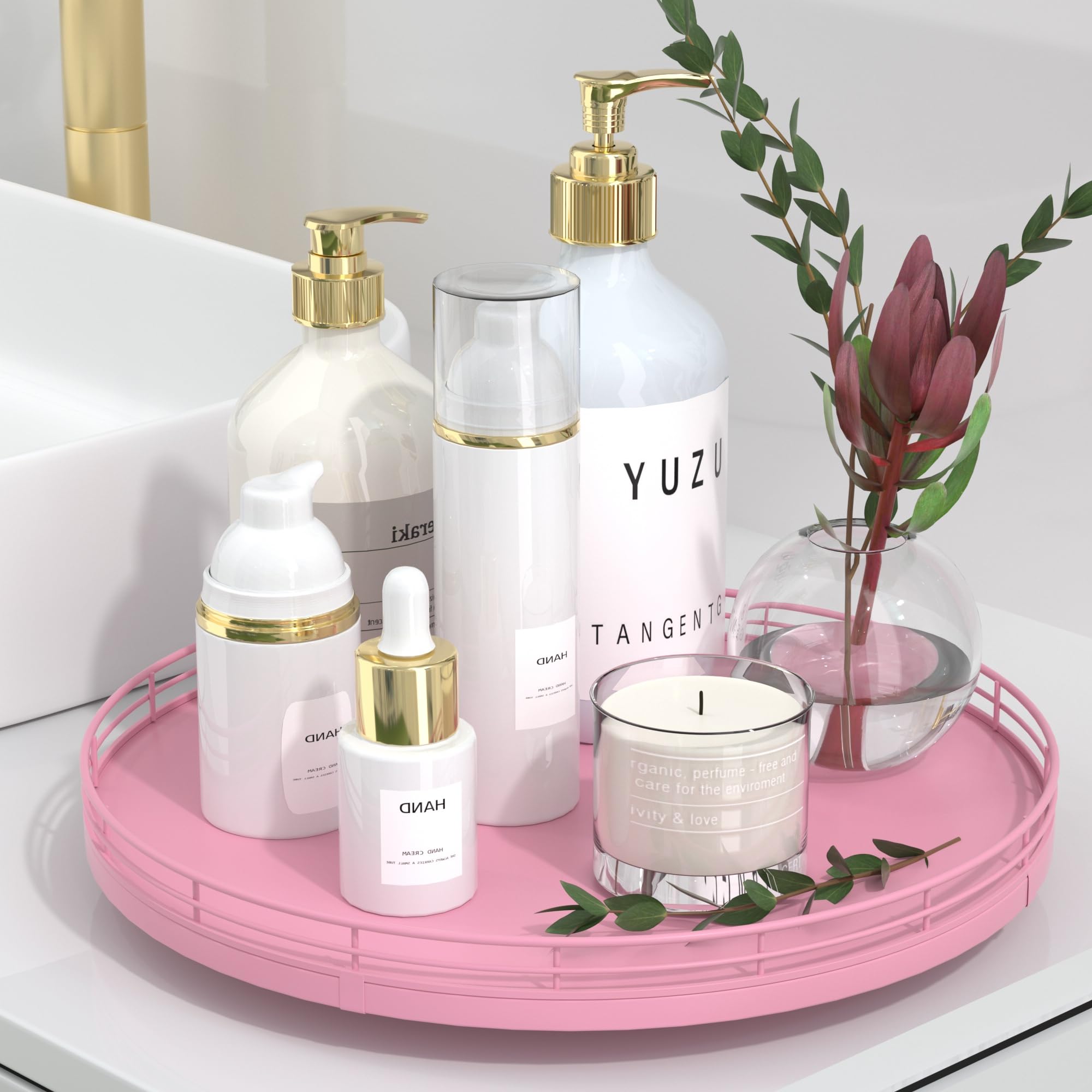 Oak Rotating Vanity Tray