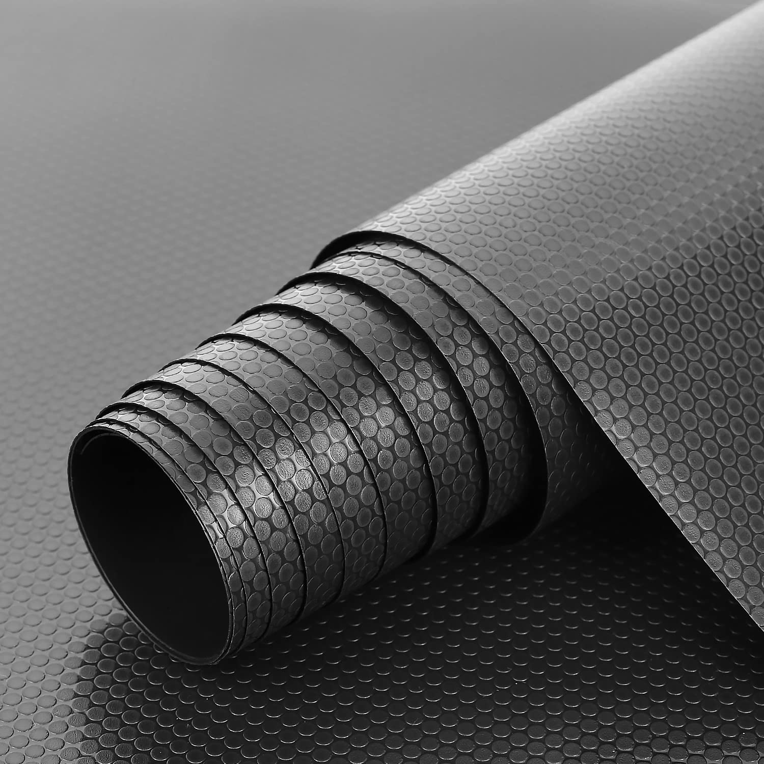 HooTown Shelf Liner Kitchen Cabinet Drawer Mats 23.6 Inch Wide x 32.8 Feet Long, Non Slip EVA Plastic Water Resistant Pad for Bathroom Drawers, Shoe Shelves, Under Sink, Black Dots Pattern