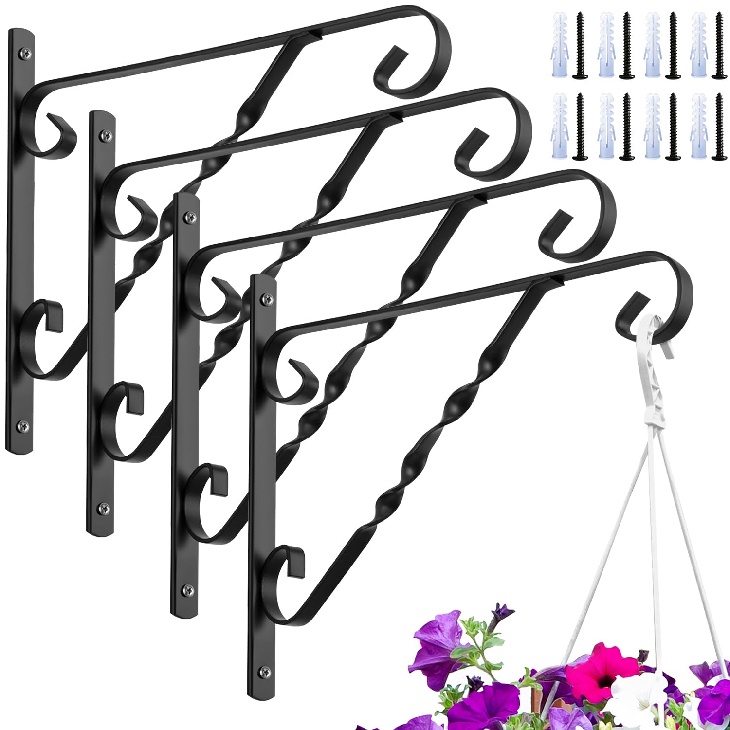 AMAGABELI 12-inch Wall Plant Brackets (4-Pack)