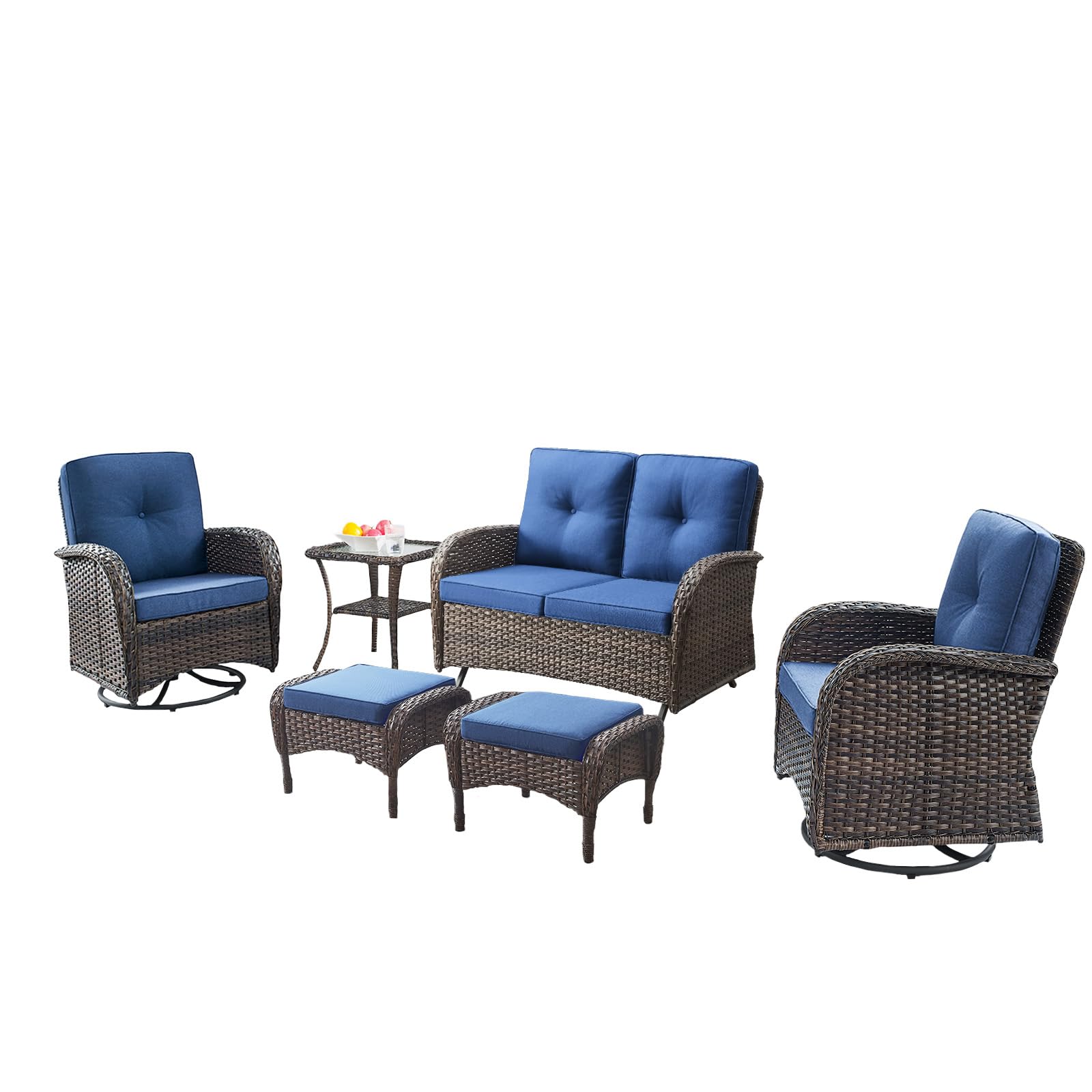 Belord 6-Piece Swivel Glider Conversation Set