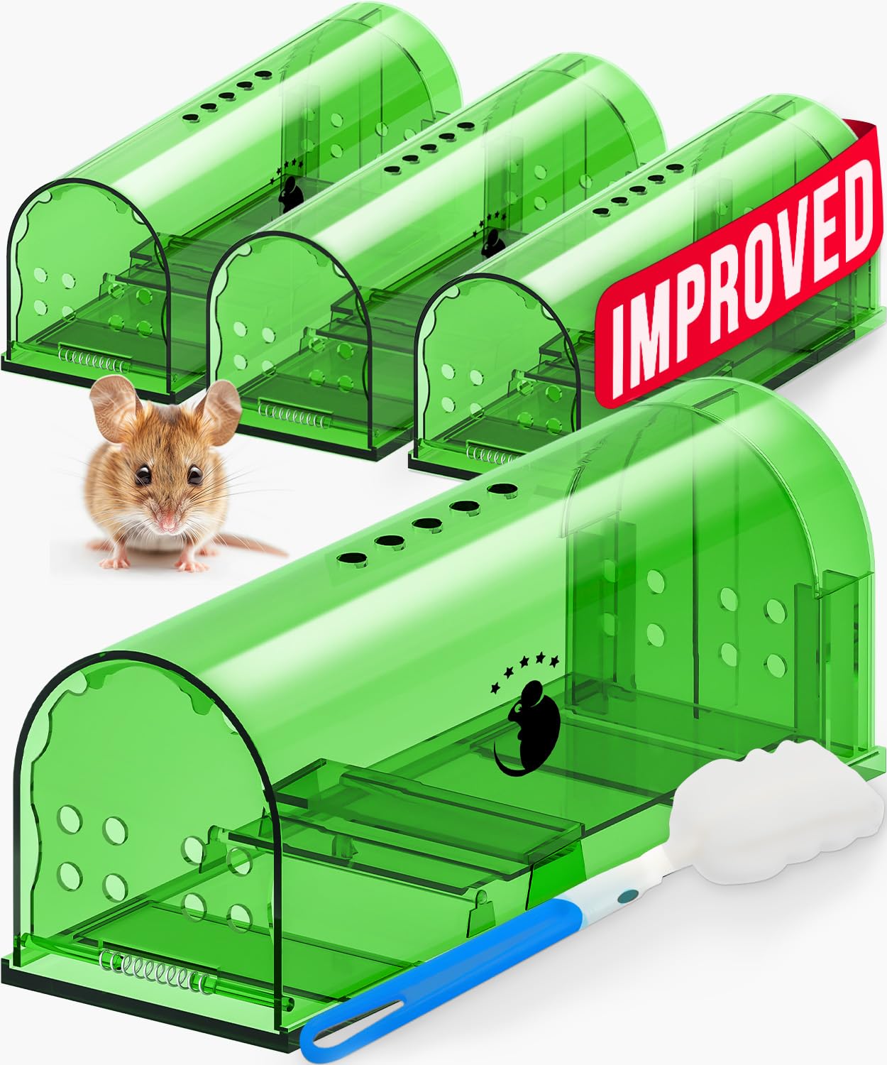 Motel Mouse Humane Mouse Traps No Kill Live Catch and Release - 4 Pack