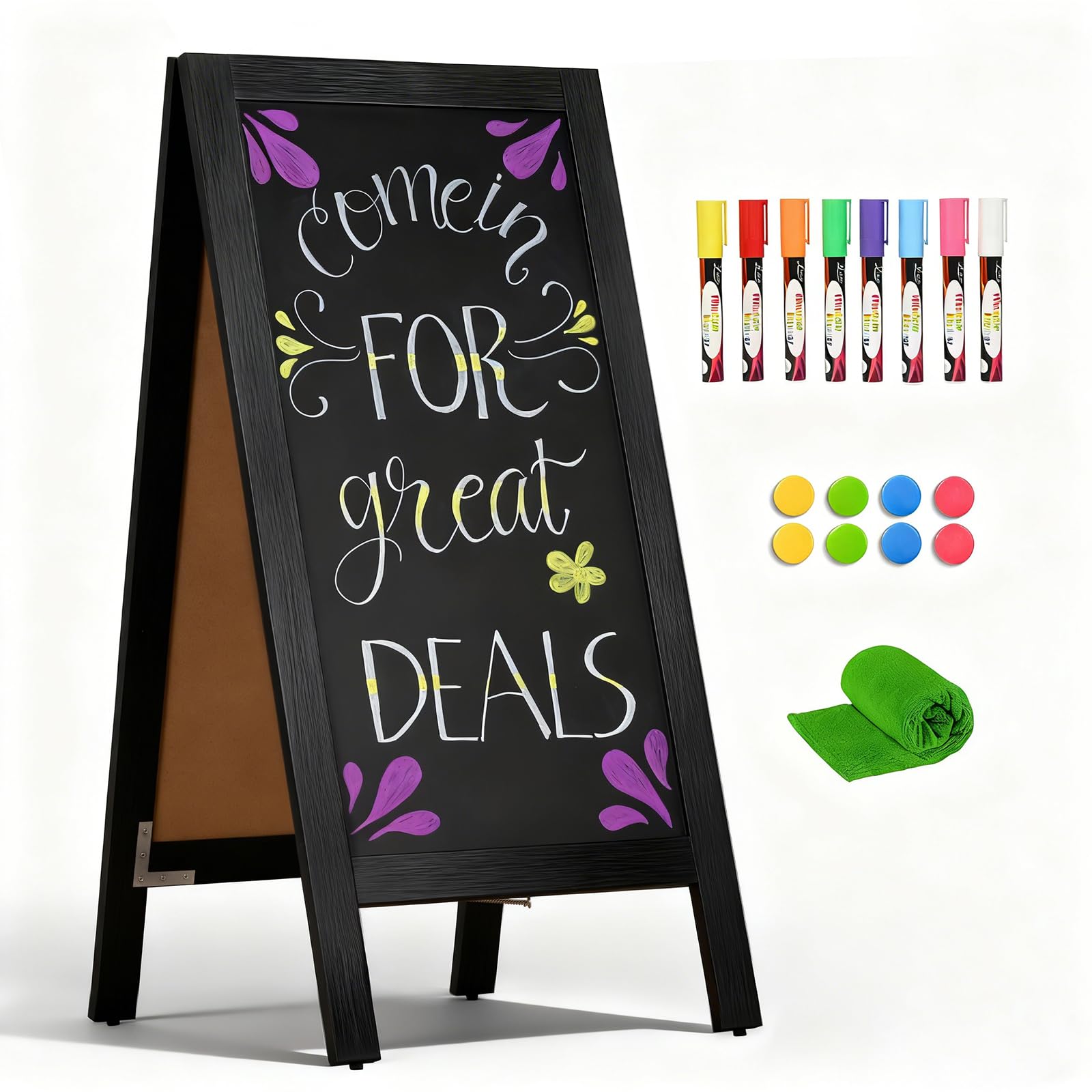 4 THOUGHT Pine Wood A-Frame Chalkboard