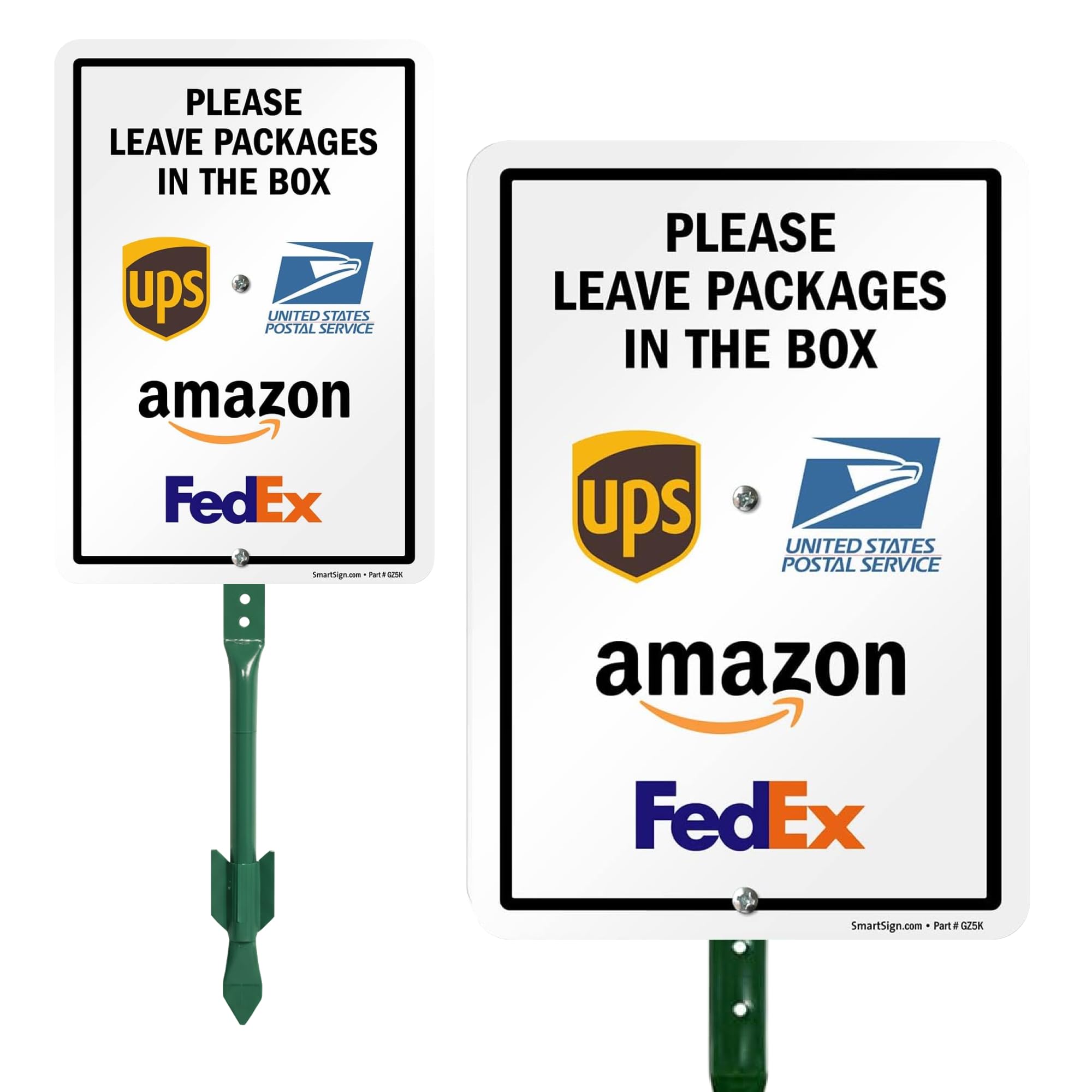SmartSign Please Leave Packages In Box Aluminum Sign