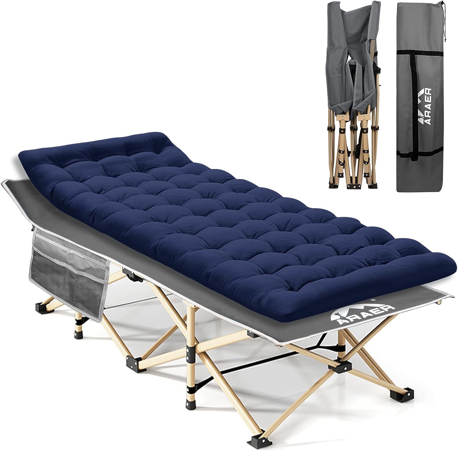 Portable Heavy‑Duty Folding Cot with Mattress