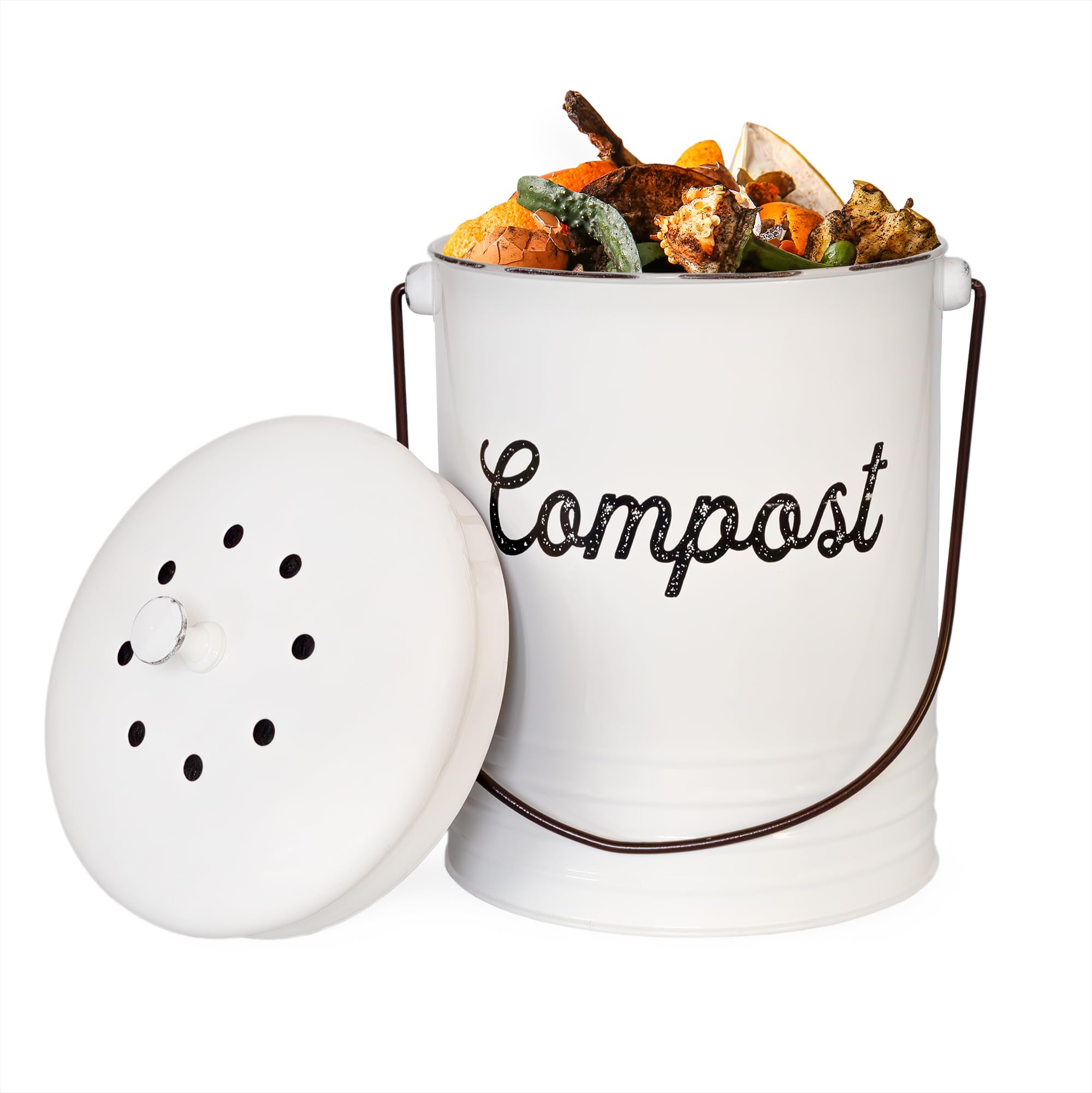 AuldHome Enamelware Compost Bin