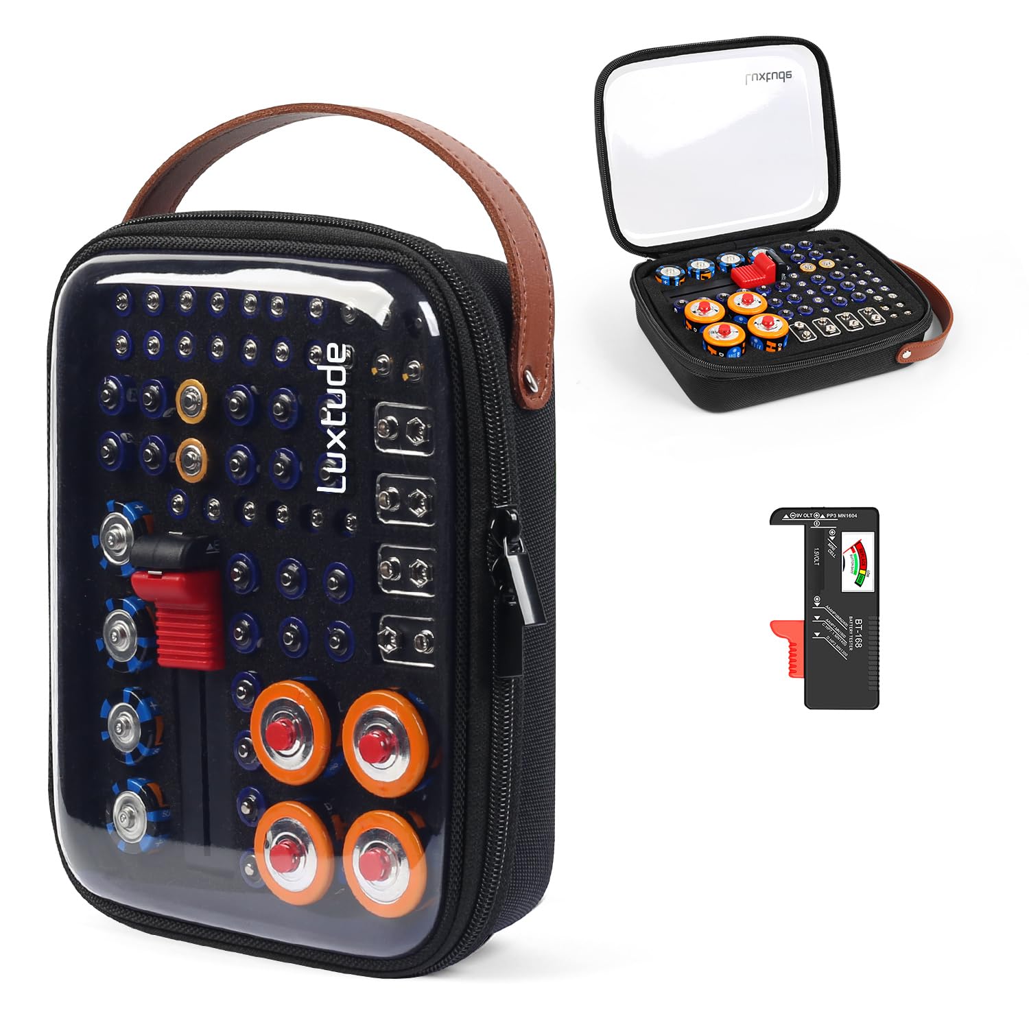 Luxtude Clear Lid Battery Caddy