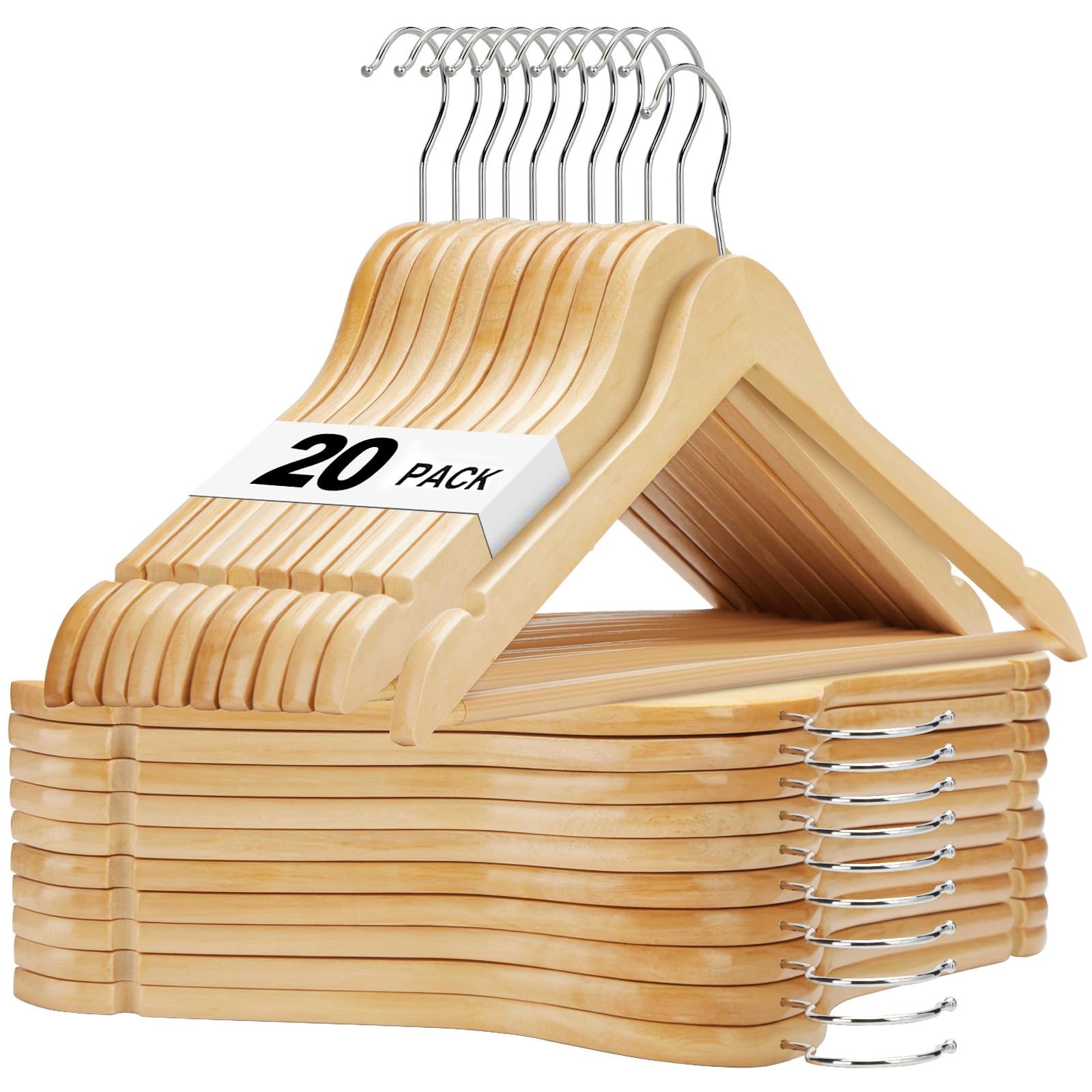 HOUSE DAY Wooden Hangers (20-Pack)