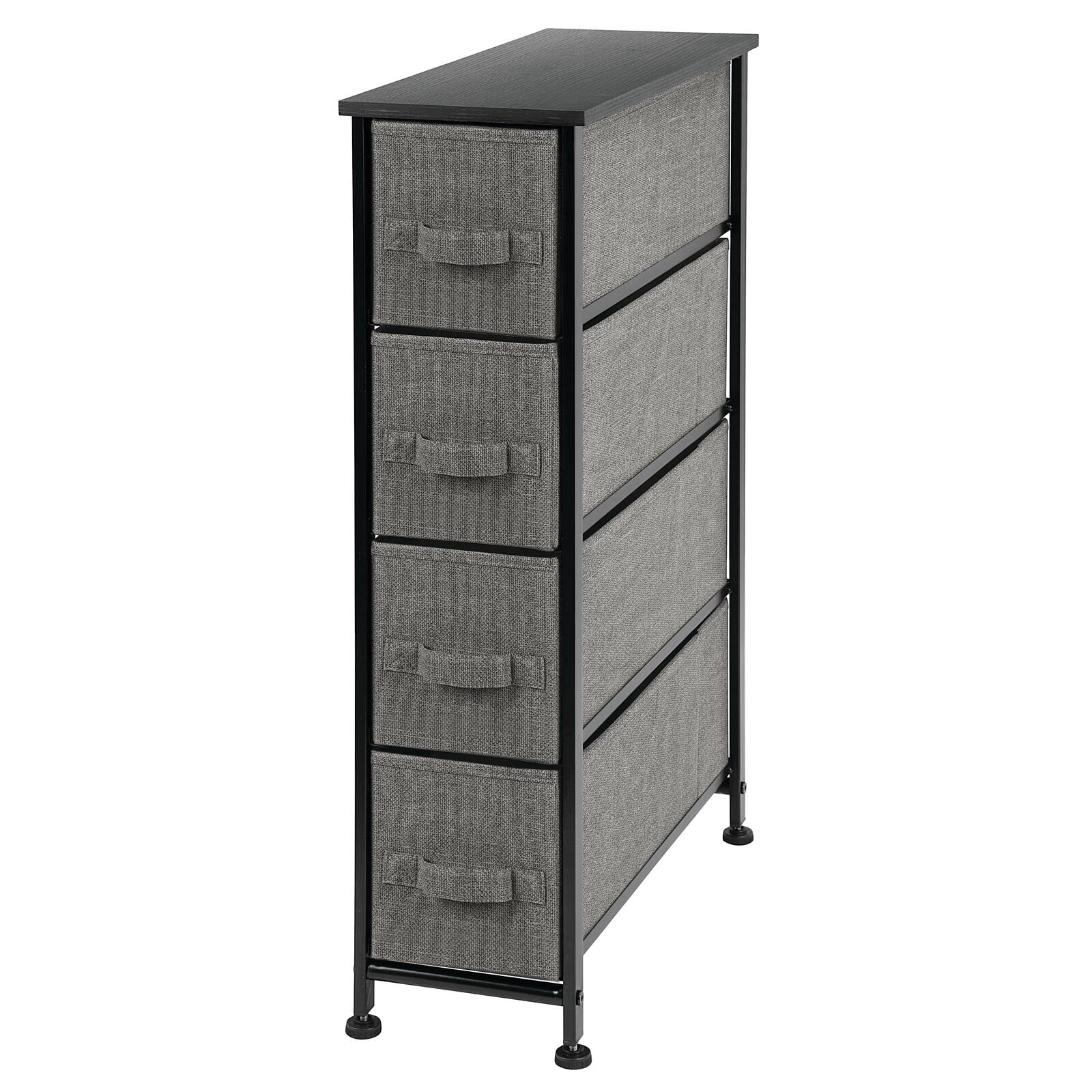 mDesign 4-Drawer Narrow Storage Tower (Charcoal Gray)