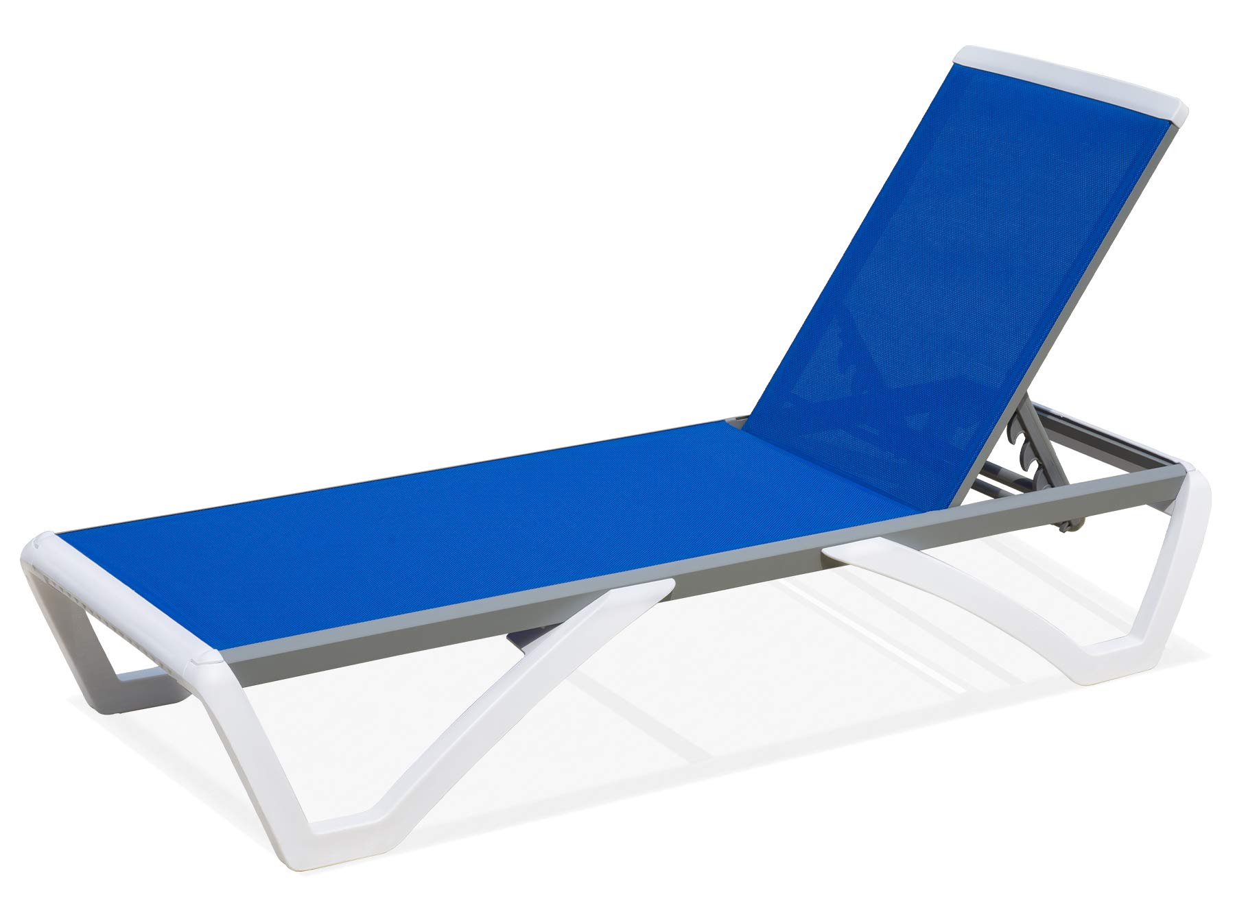 Domi Chaise Lounge Outdoor — Aluminum Frame with Textilene (Blue)