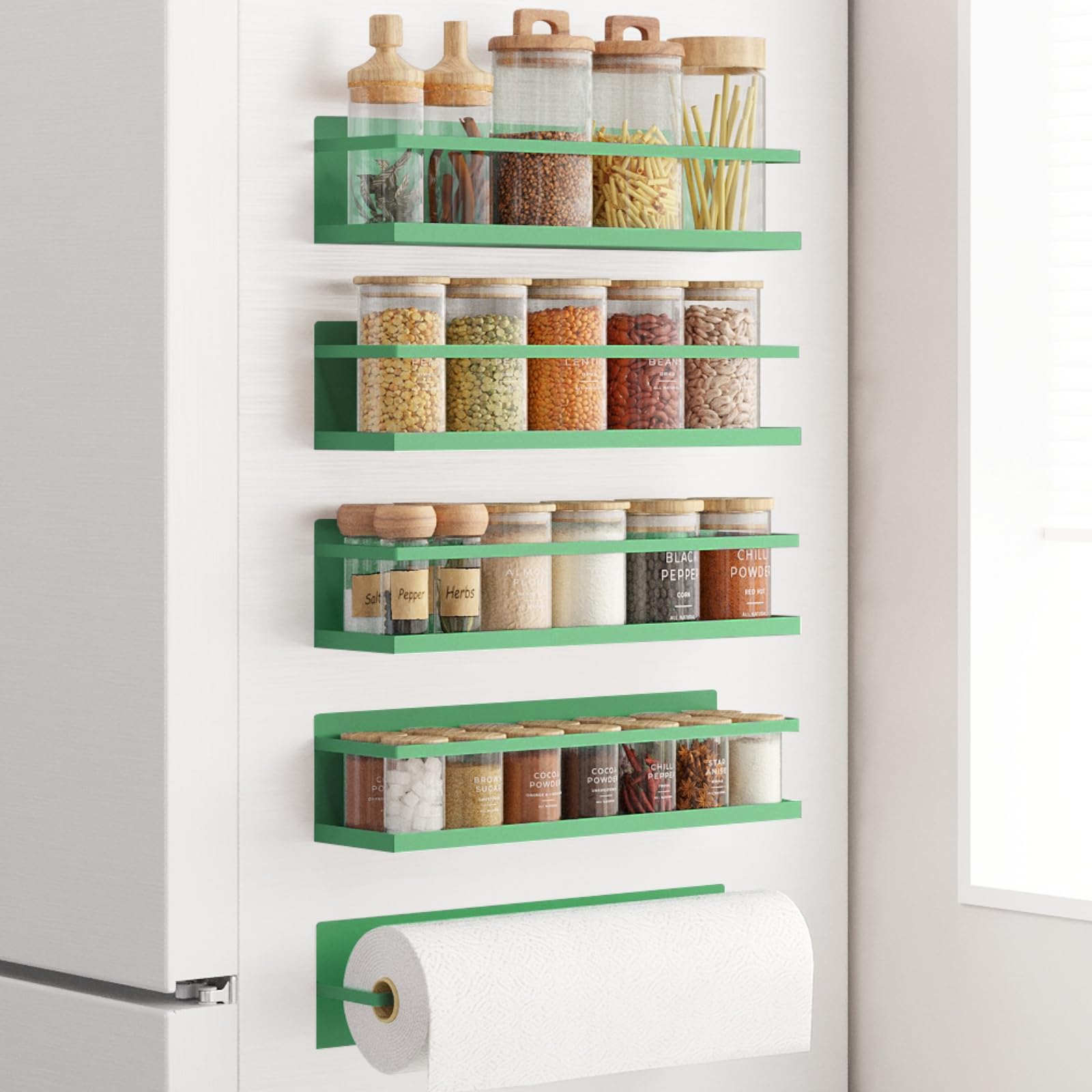 Magnetic Fridge Spice Shelves (4-Pack)