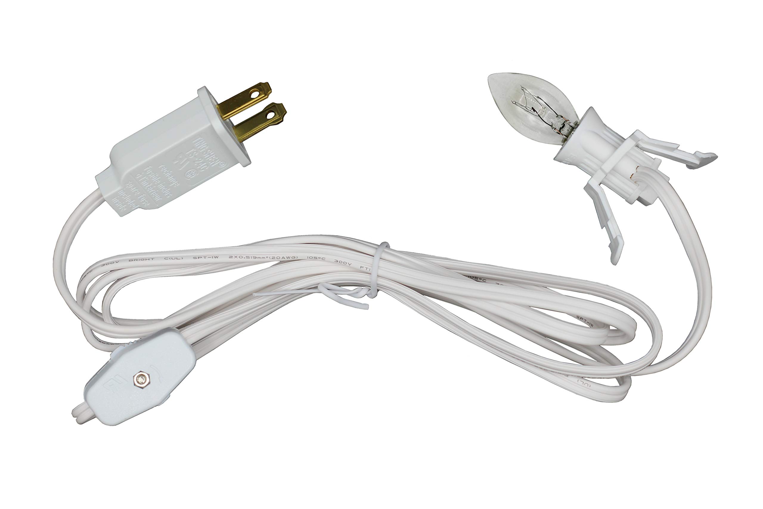 Creative Hobbies Single Light Replacement Clip in Lamp Cord (Includes Clear Incandescent Bulb)