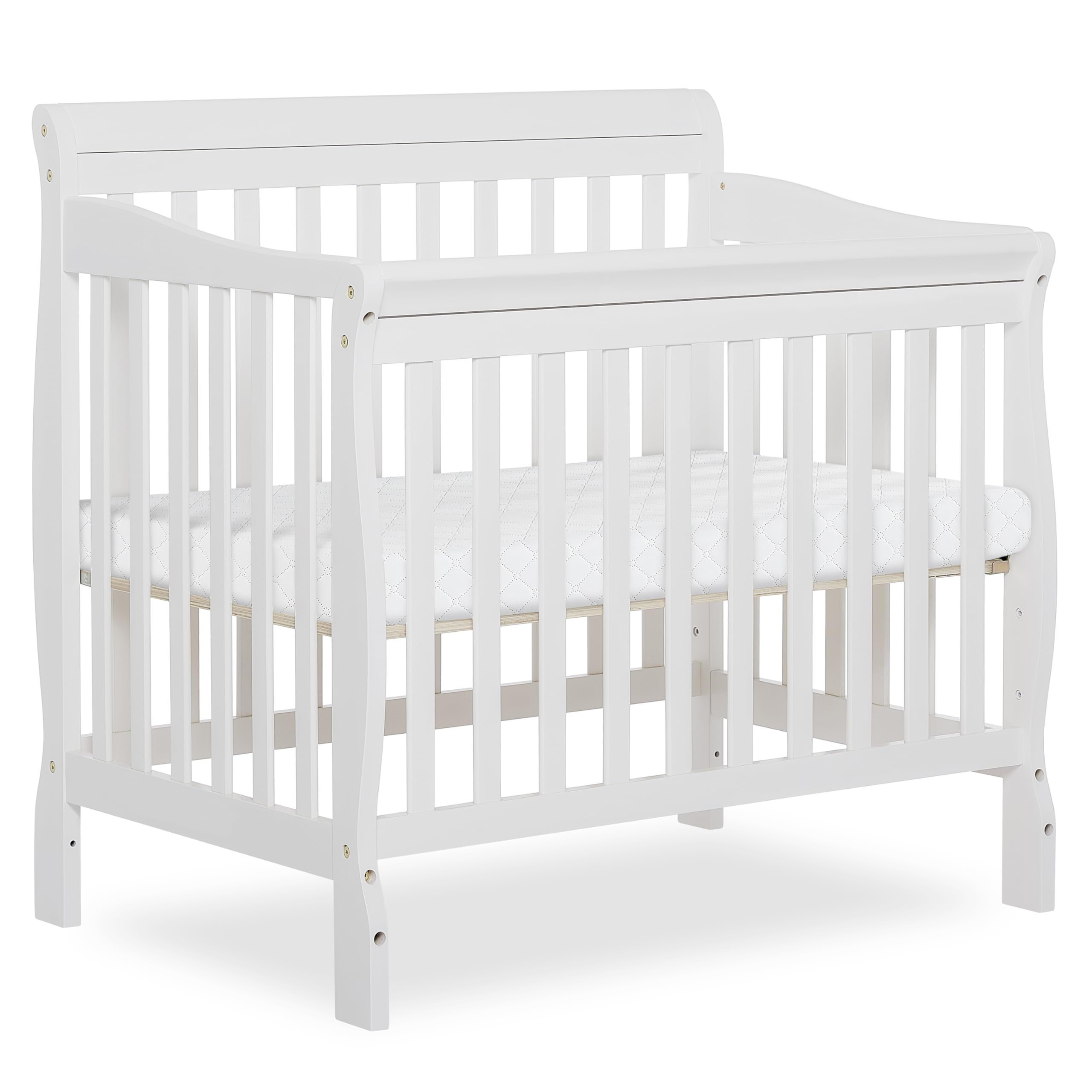 Dream On Me Aden 4-in-1 Convertible Mini Crib (White)