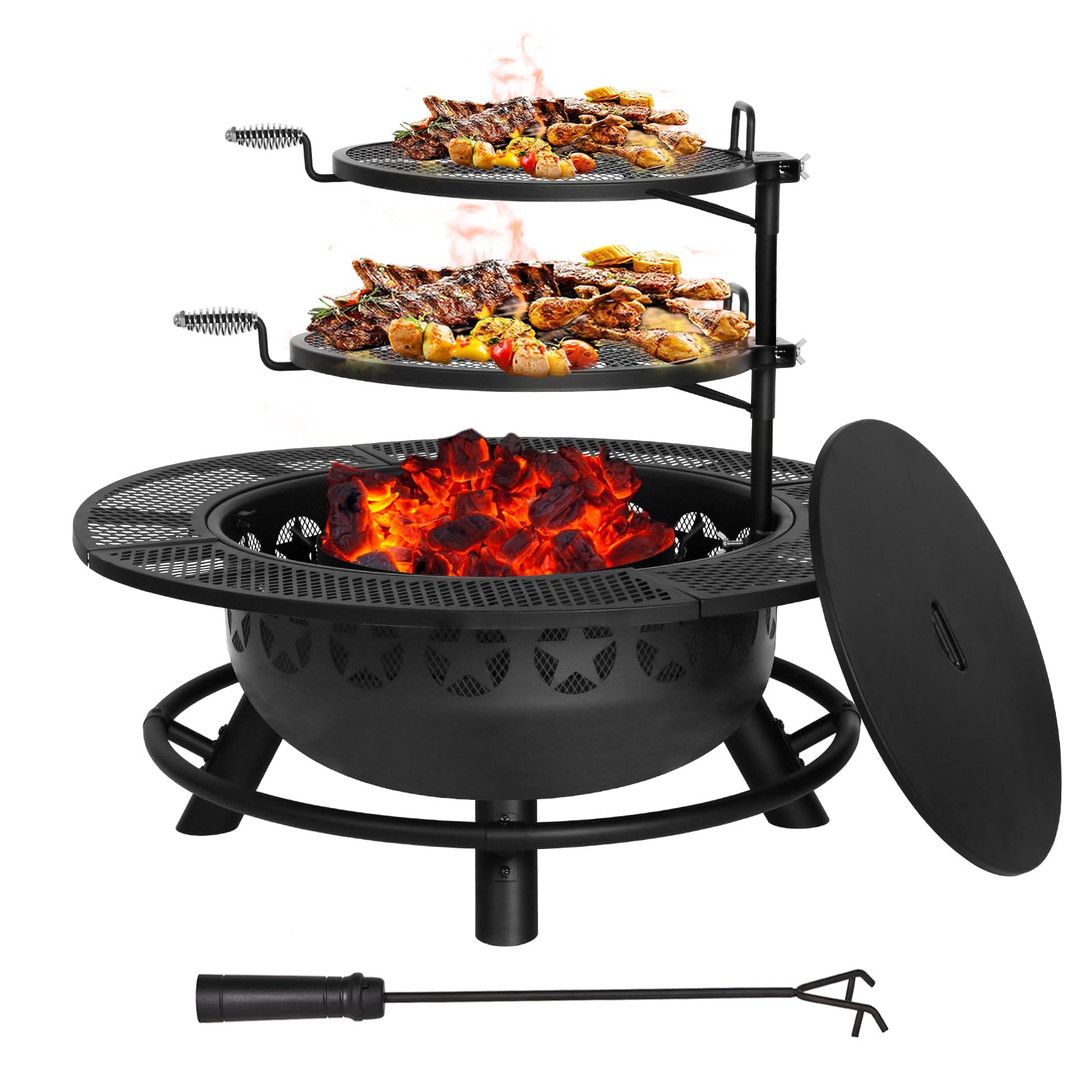 Hykolity 35-inch Fire Pit Grill