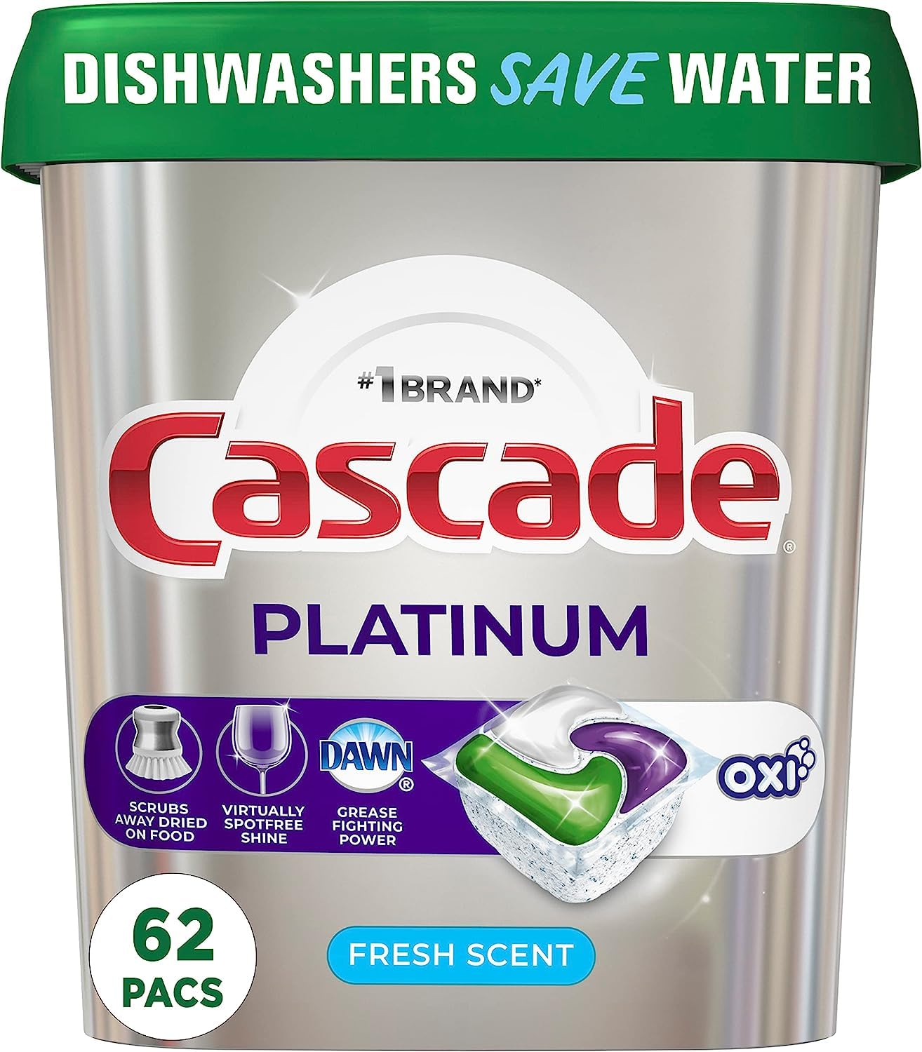 Cascade Platinum + Oxi ActionPacs — 62 Count