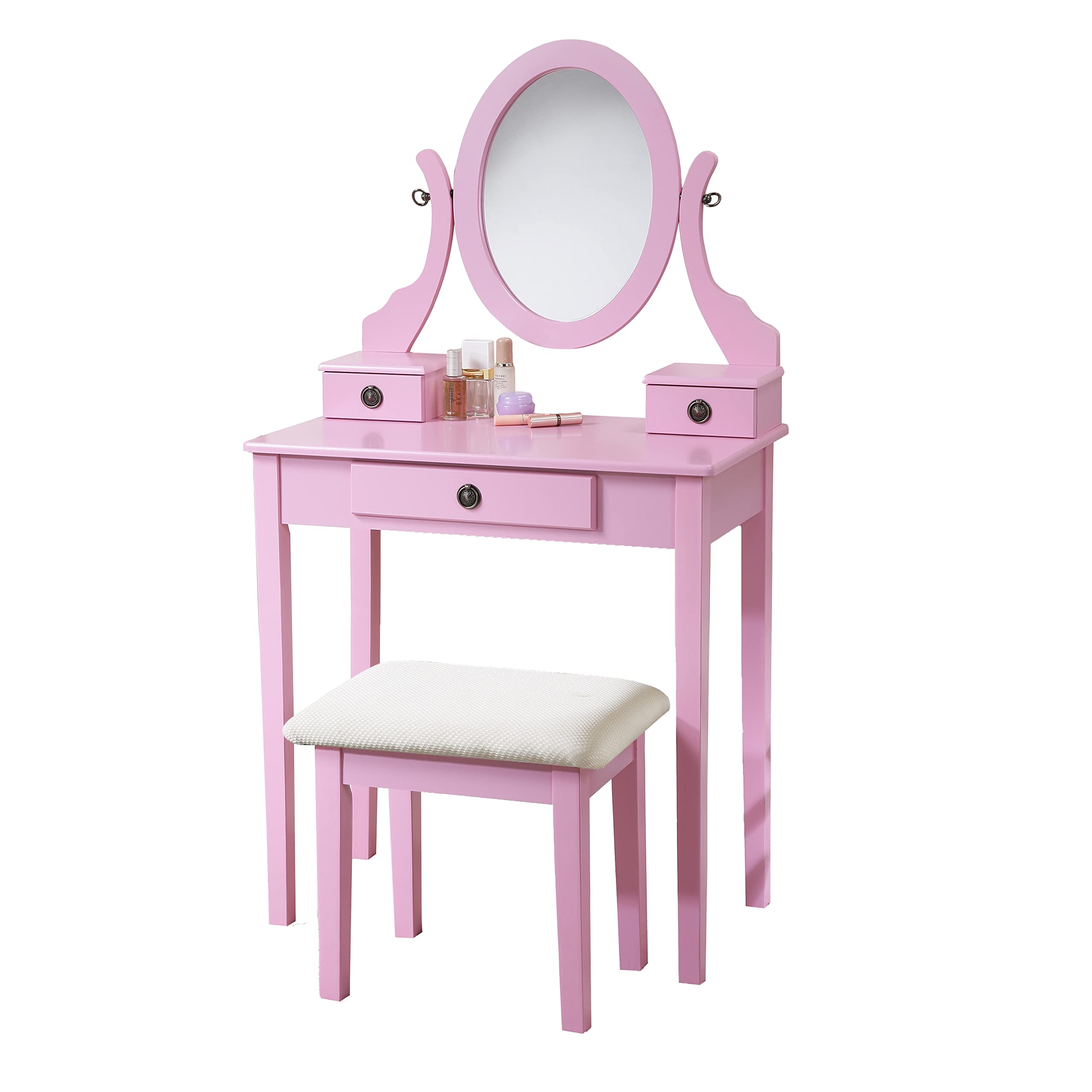 Roundhill Moniys Pink Wood Vanity Set