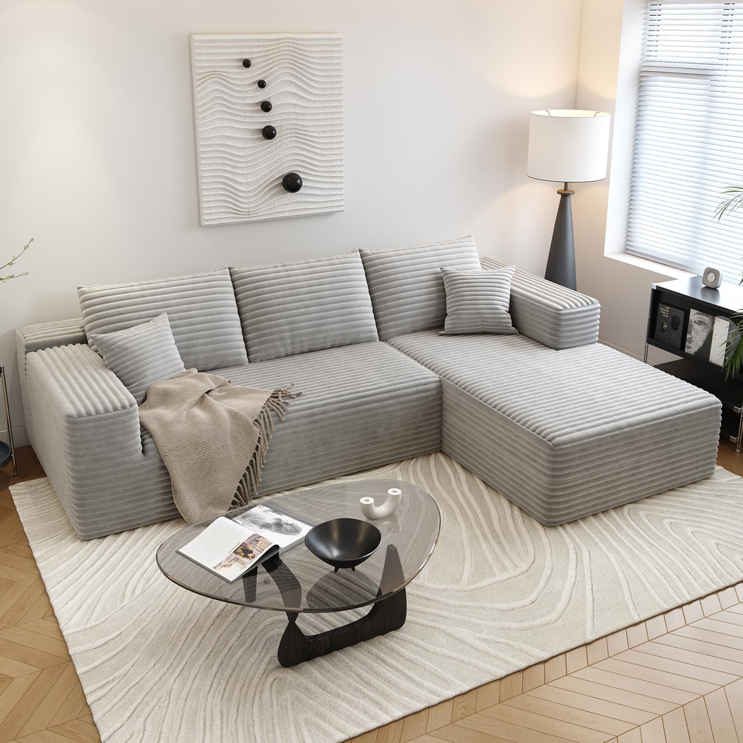 Cloud Sectional Sofa — Grey Right Chaise