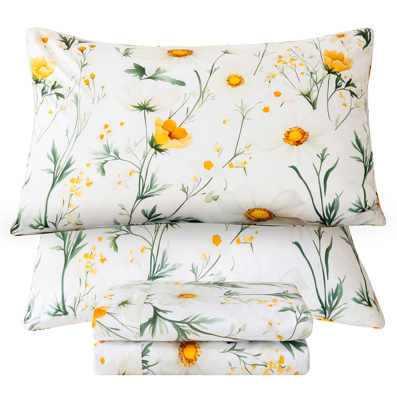 QSH Egyptian Cotton Floral King Sheets