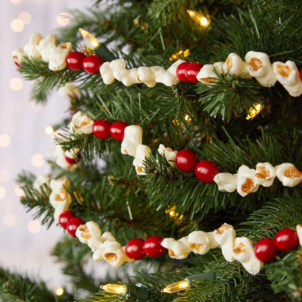 Popcorn & Cranberry Garland — 10 ft (Prestrung)