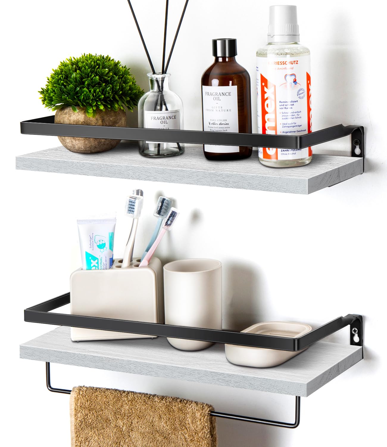 SODUKU Floating Shelf with Towel Bar