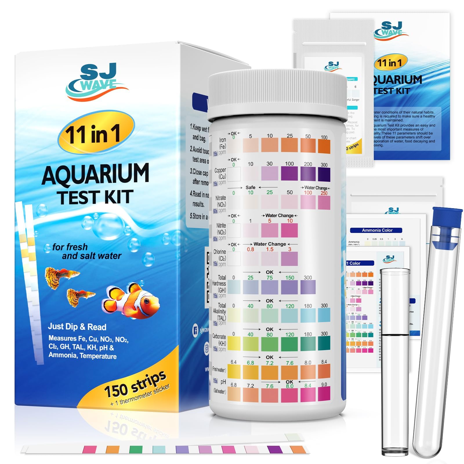 11-in-1 Aquarium Test Strips (150)