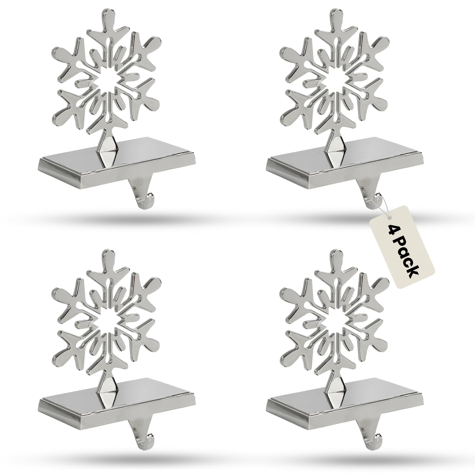 Iconikal Snowflake Stocking Holder (4-Pack)