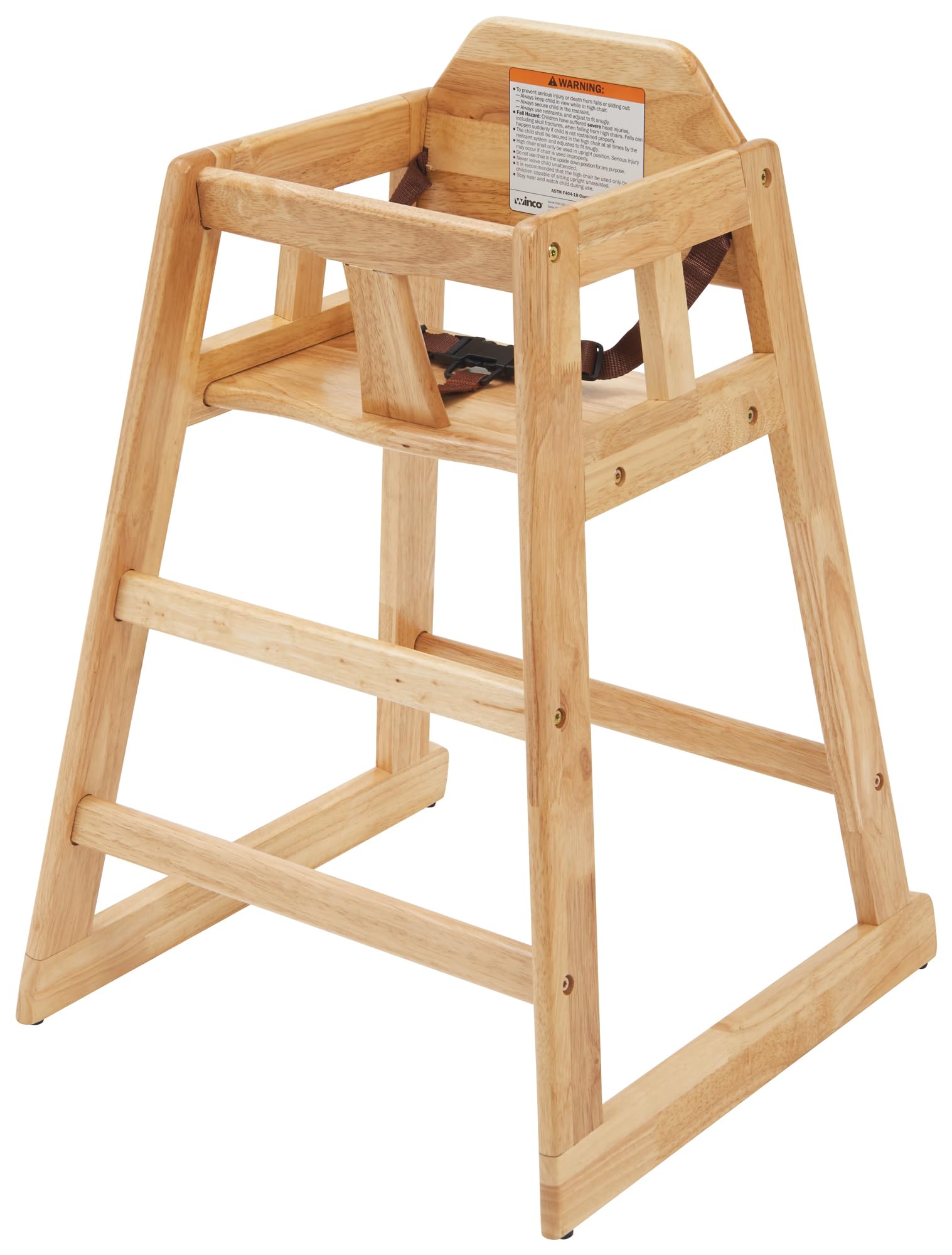 Winco Unassembled Wooden High Chair, Commercial-Grade (Natural)