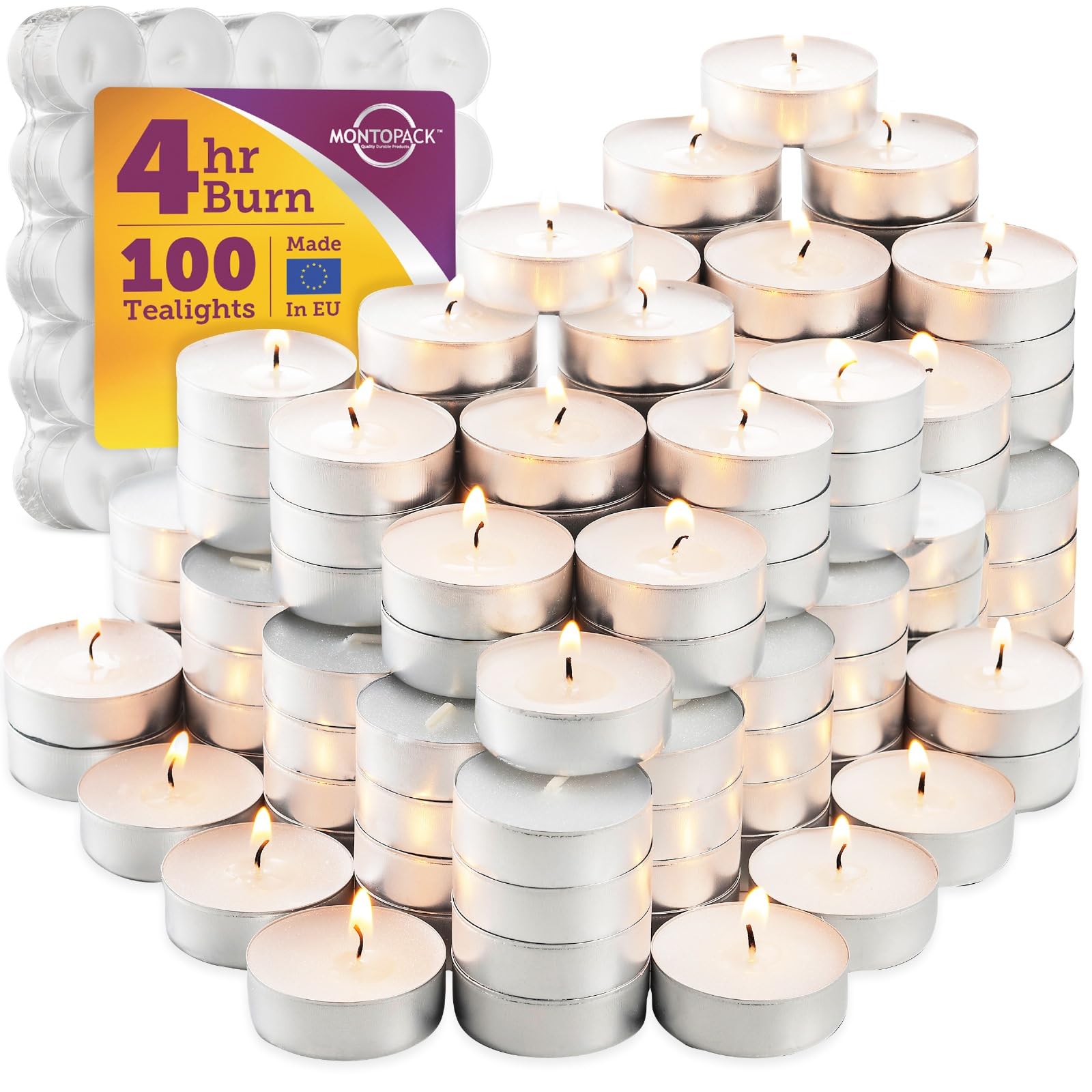 MontoPack Unscented Tea Light Candles