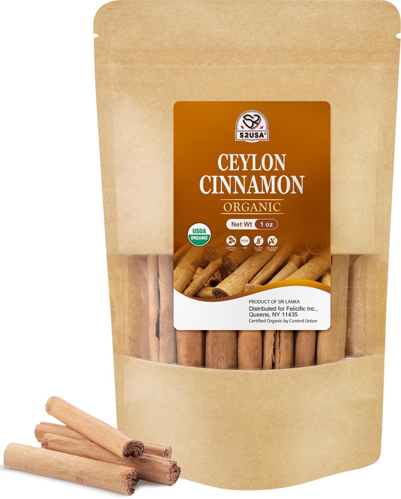 52USA Organic Ceylon Cinnamon Sticks