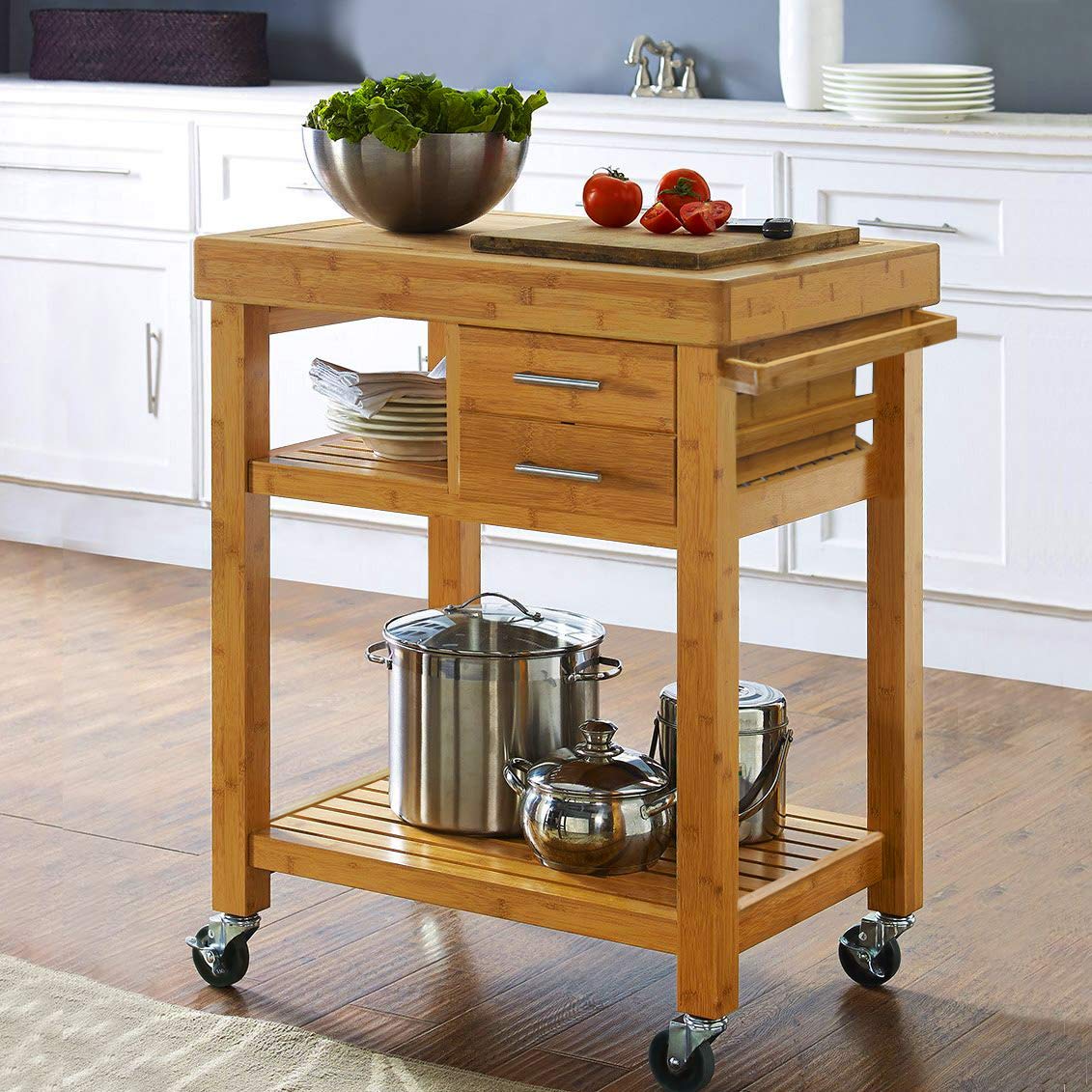 Home Aesthetics Rolling Kitchen Island