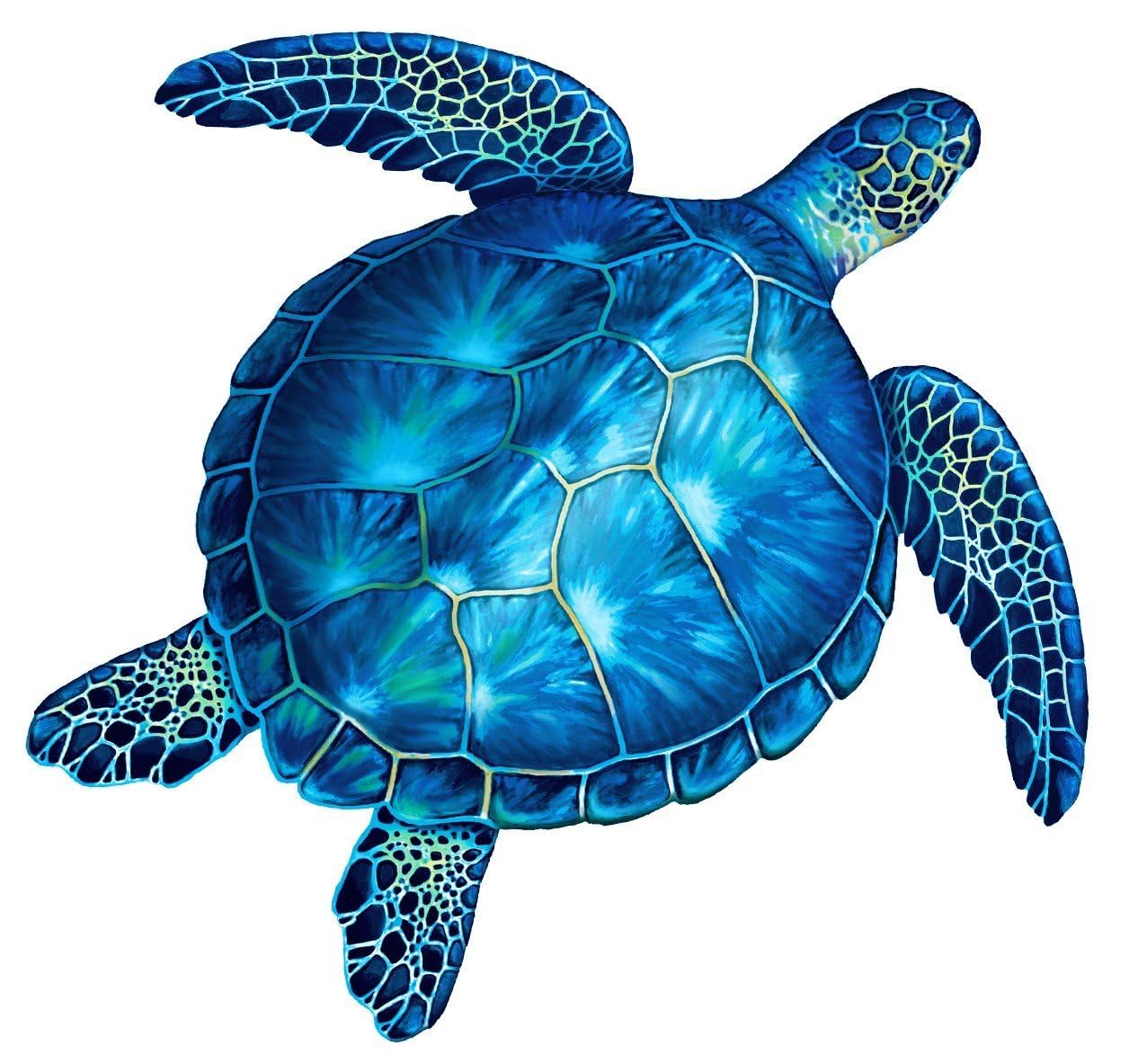Sea Turtle Porcelain Swimming Pool Mosaic (10" x 10", Blue)
