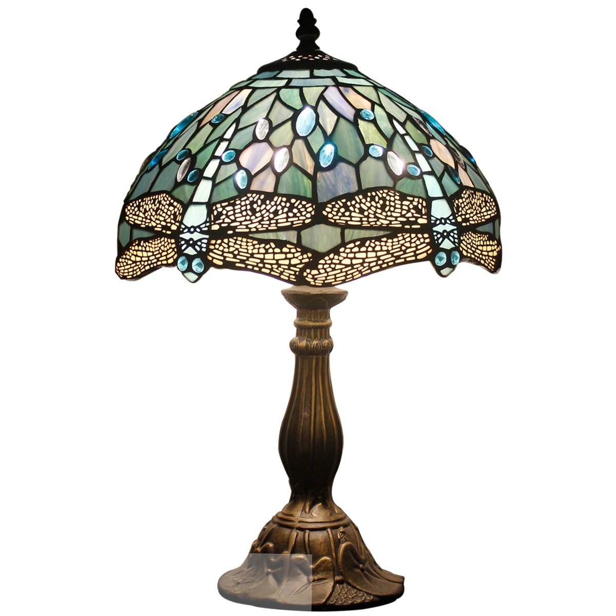Werfactory Tiffany Dragonfly Stained Glass Lamp