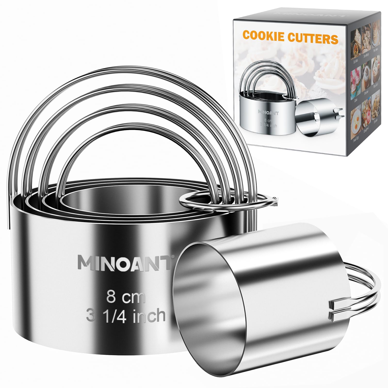 Nesting Round Cookie Cutters with Handle