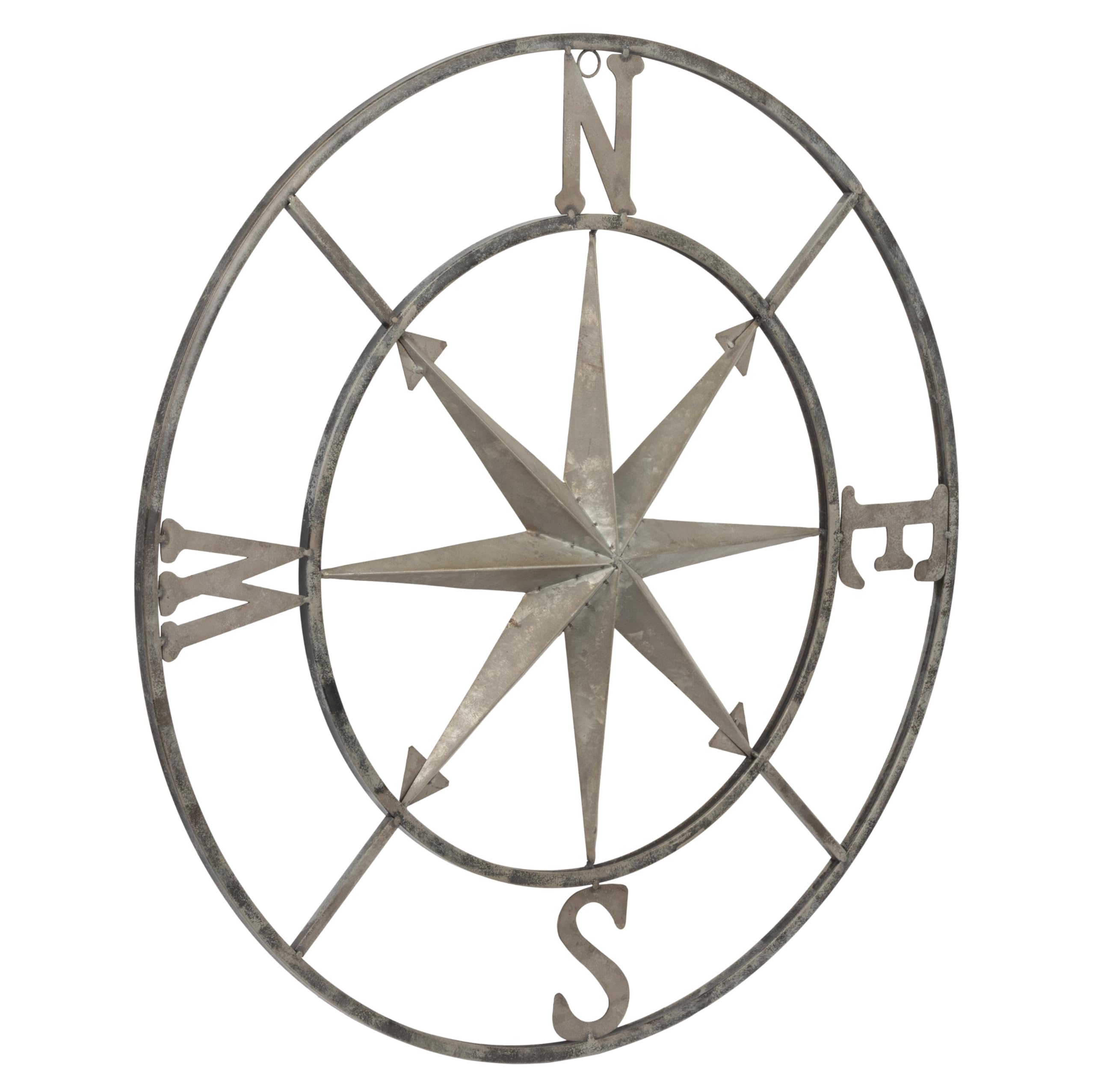 Creative Co-Op Distressed Metal Compass (30-inch)