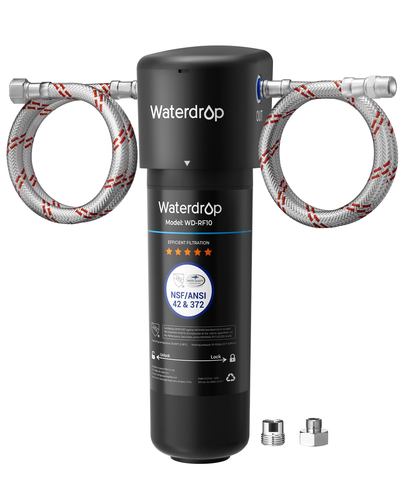 Waterdrop 10UA — Compact Twist-and-Lock Under-Sink Filter, Direct Connect
