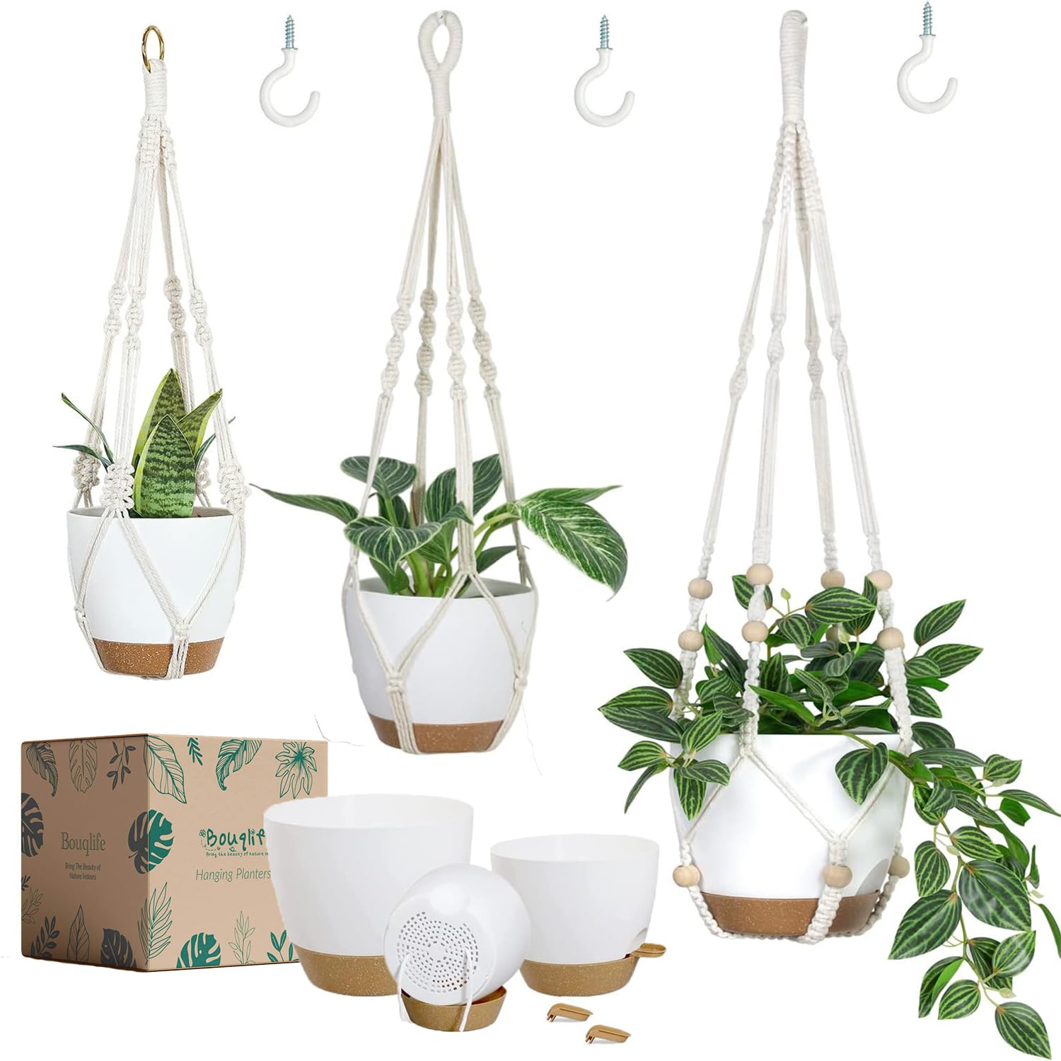 Self-Watering Macrame Hanging Planters