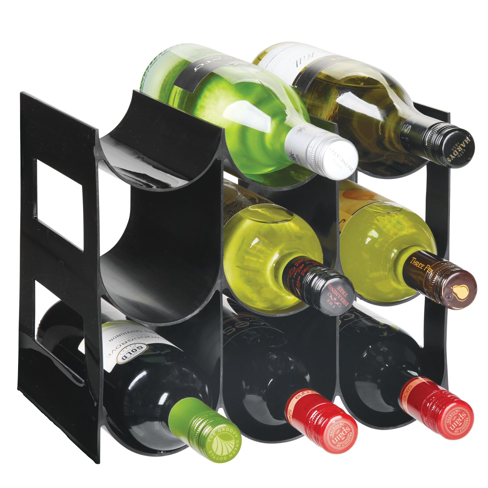 mDesign 3-Tier Plastic Wine Rack