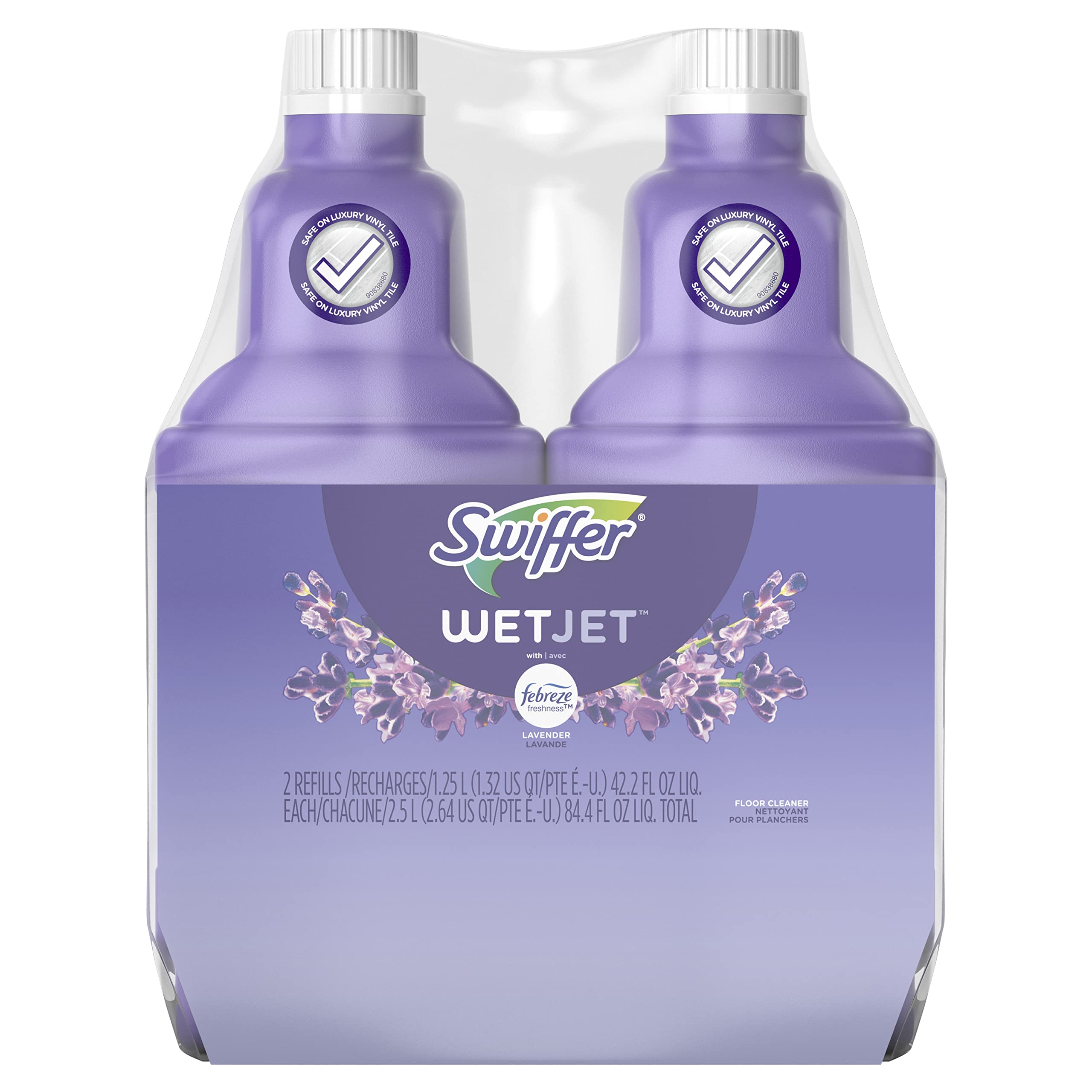 Swiffer WetJet Multi-Purpose Floor Cleaner Solution with Febreze Lavender (Pack of 2)