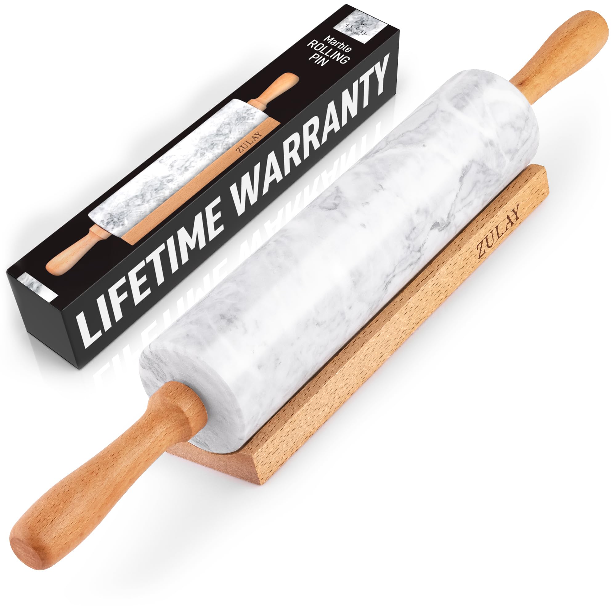 Zulay Kitchen 17-Inch Marble Rolling Pin