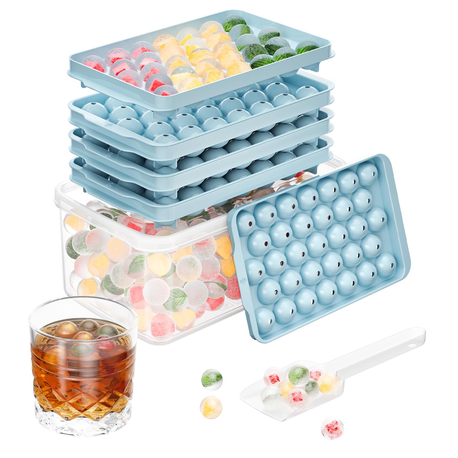 3-Pack 99-Piece Round Ice Tray Set