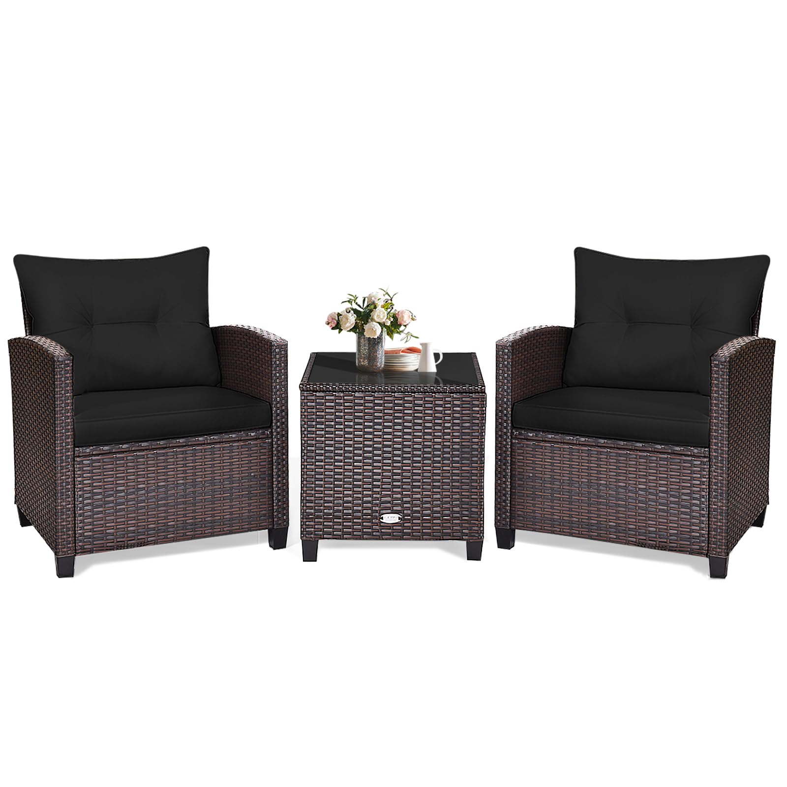 KOTEK 3-Piece PE Rattan Patio Set
