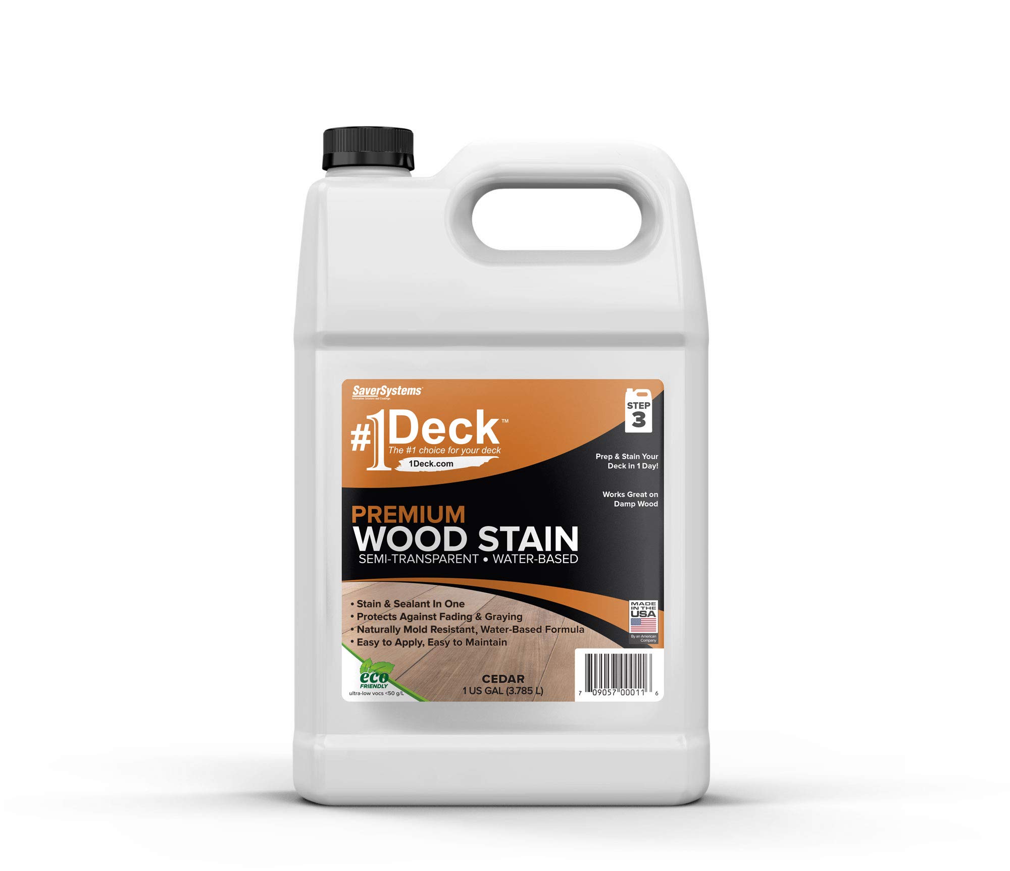 SaverSystems #1 Deck Semi-Transparent Stain — Cedar