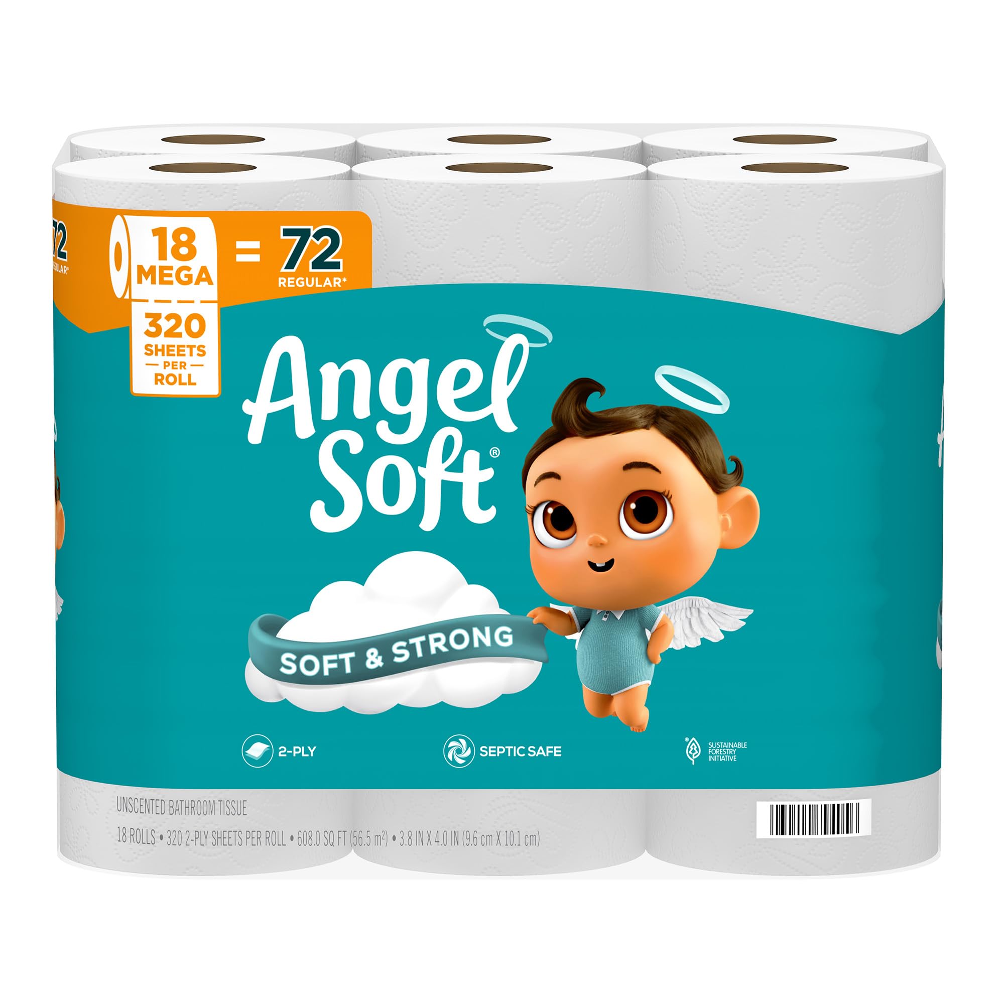 Angel Soft Toilet Paper, 18 Mega Rolls