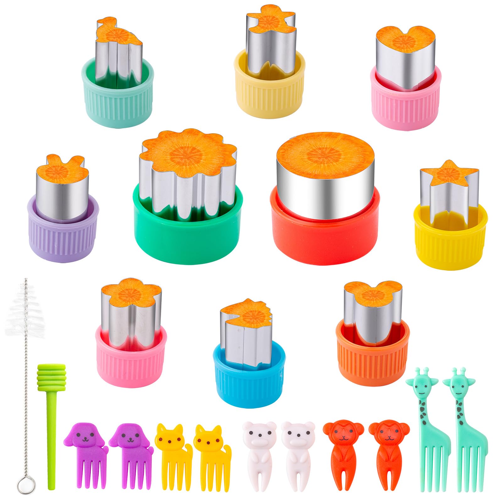 22-Piece Fruit & Vegetable Shape Cutter Set
