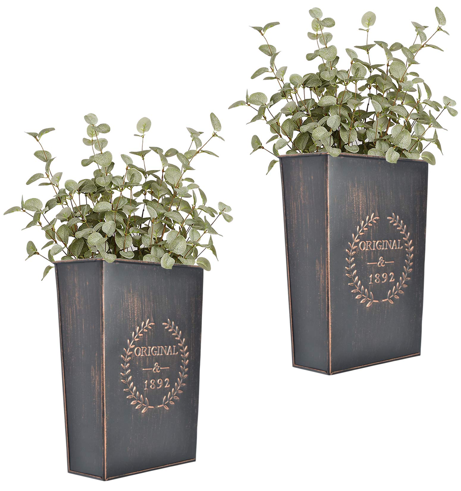 LESEN Galvanized Metal Wall Planter (Set of 2)