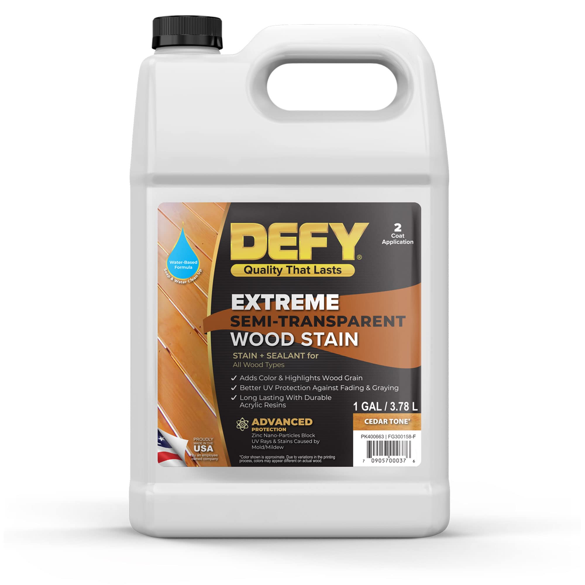 DEFY Extreme Semi-Transparent Stain — Cedar Tone