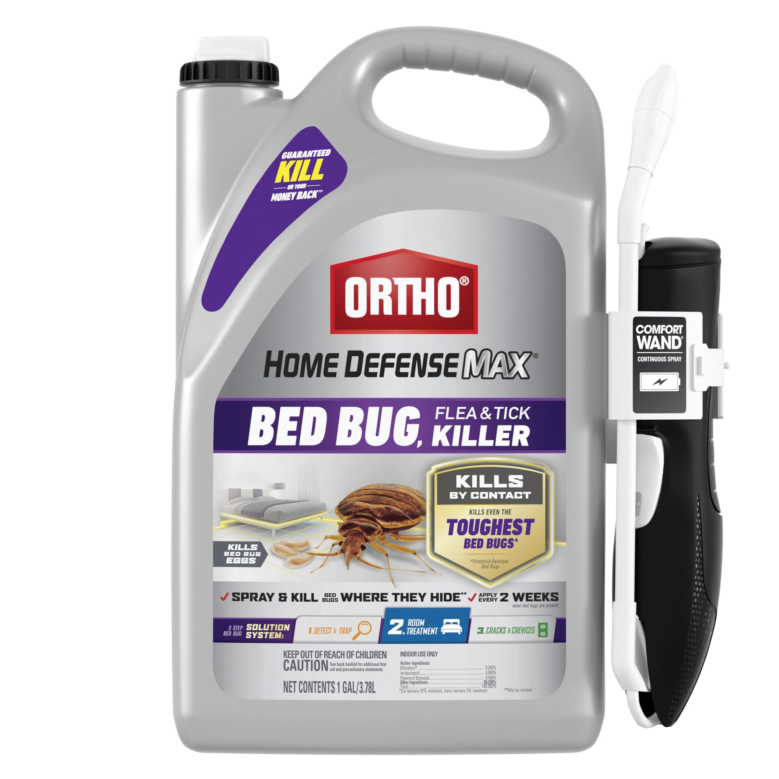 Ortho Home Defense Max Bed Bug, Flea & Tick Killer with Comfort Wand (Ready-to-Use)