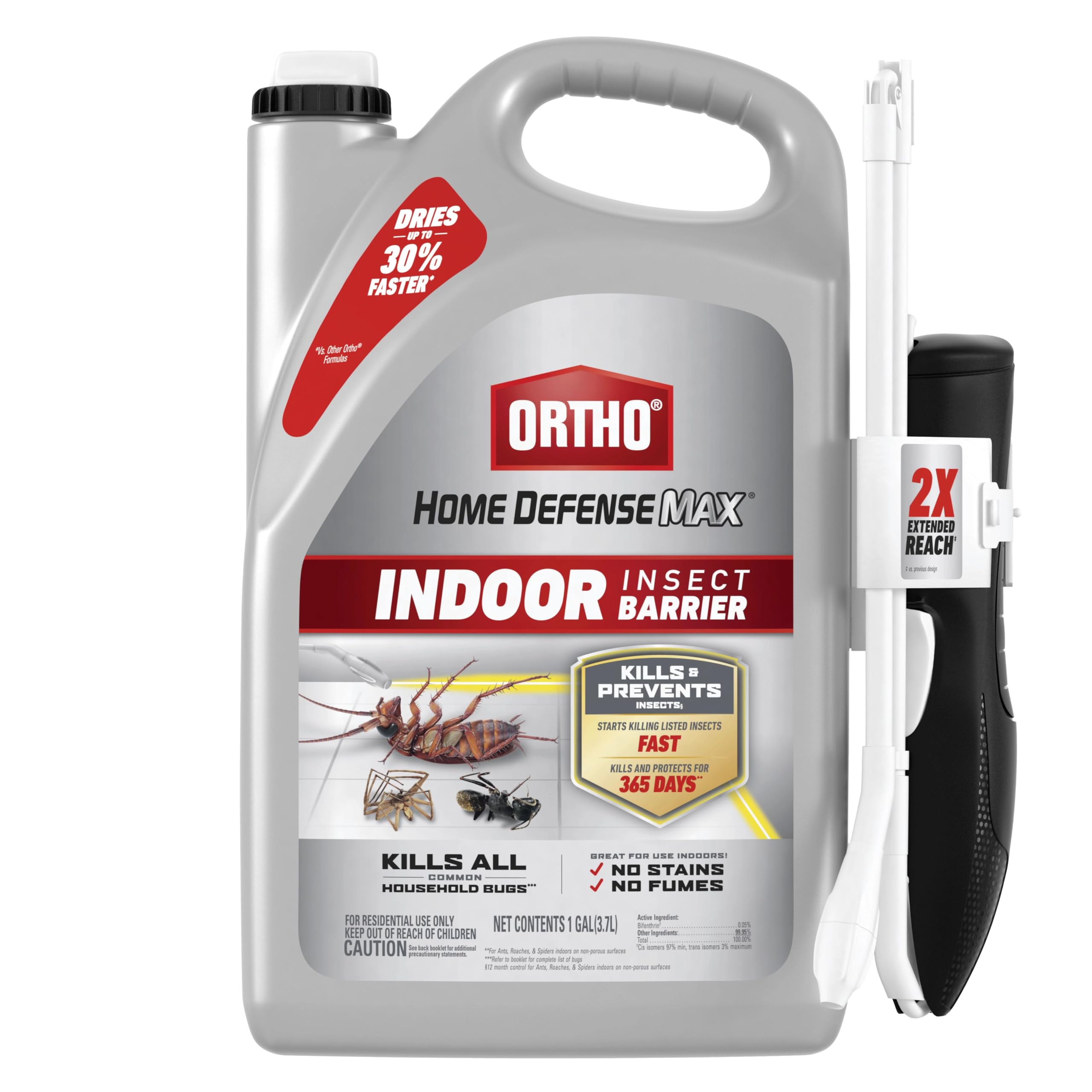 Ortho Home Defense Max Indoor Insect Barrier with Extended Reach Comfort Wand — Ready-To-Use, 1 gal