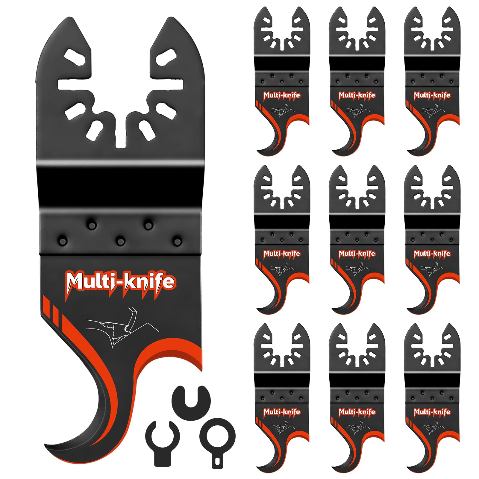 10 PCS Oscillating Multi Tool Hook Knife Blade for Carpet Roof Shingles Soft Materials